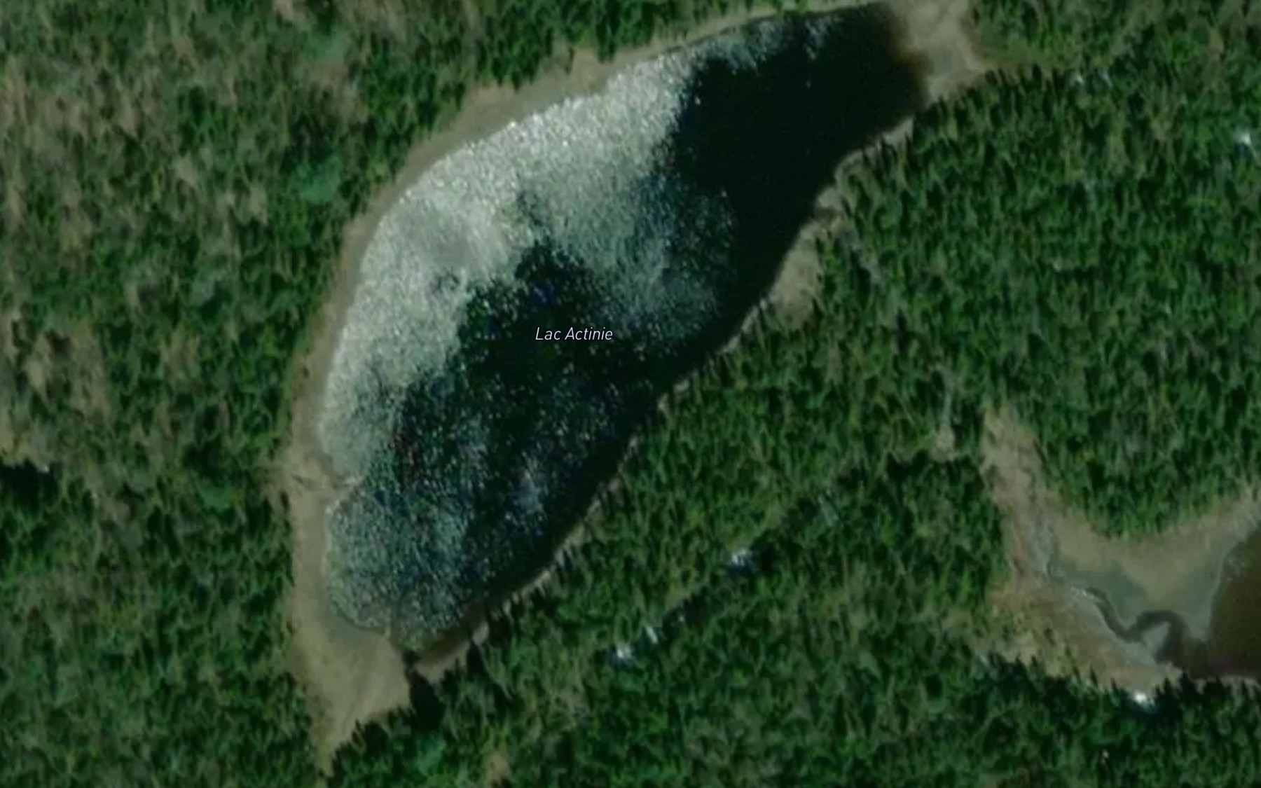 Satellite map of the Lac Actinie