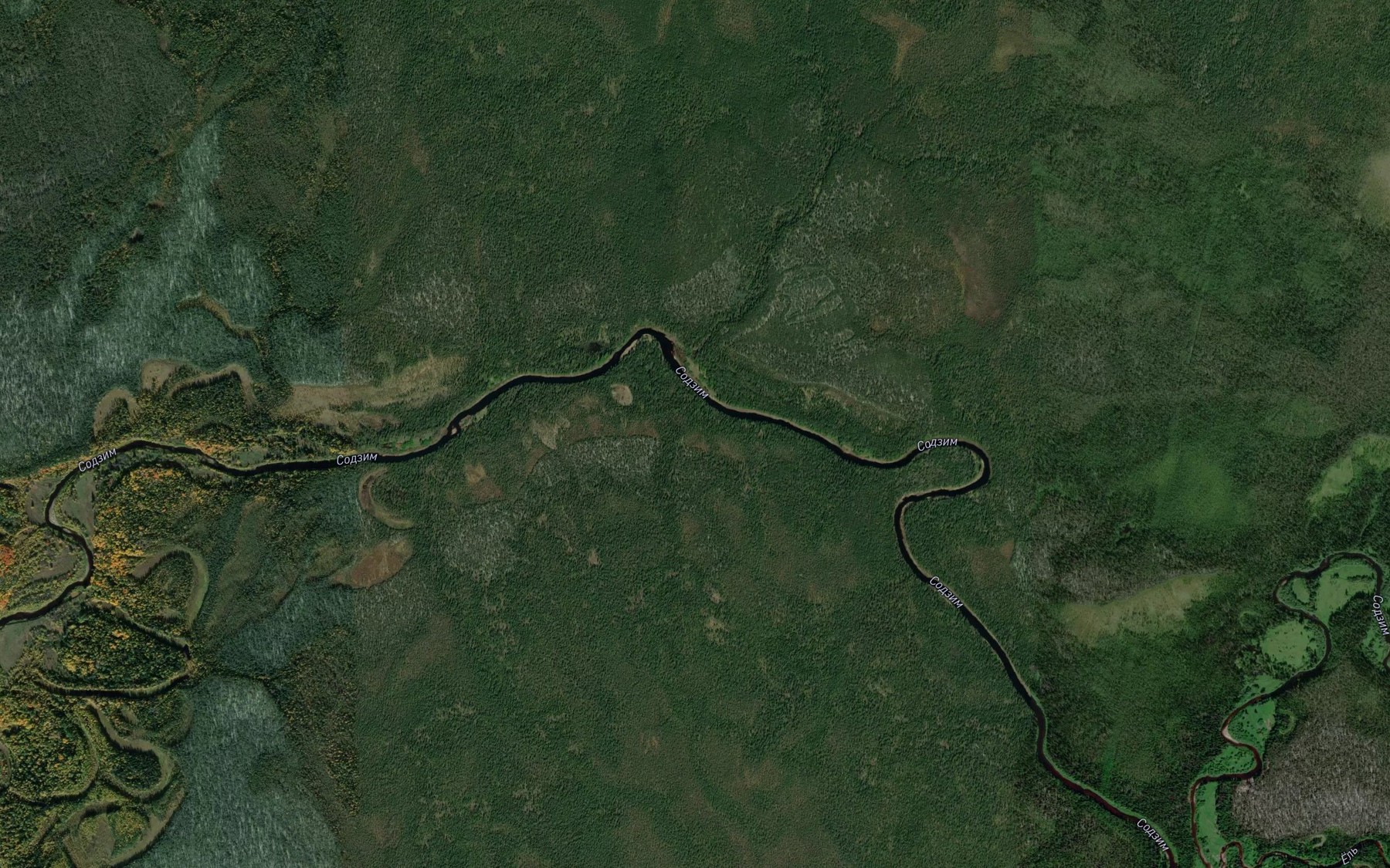 Satellite map of the Din"el'