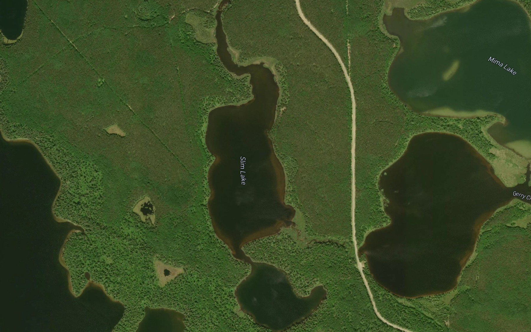 Satellite map of the Slim Lake