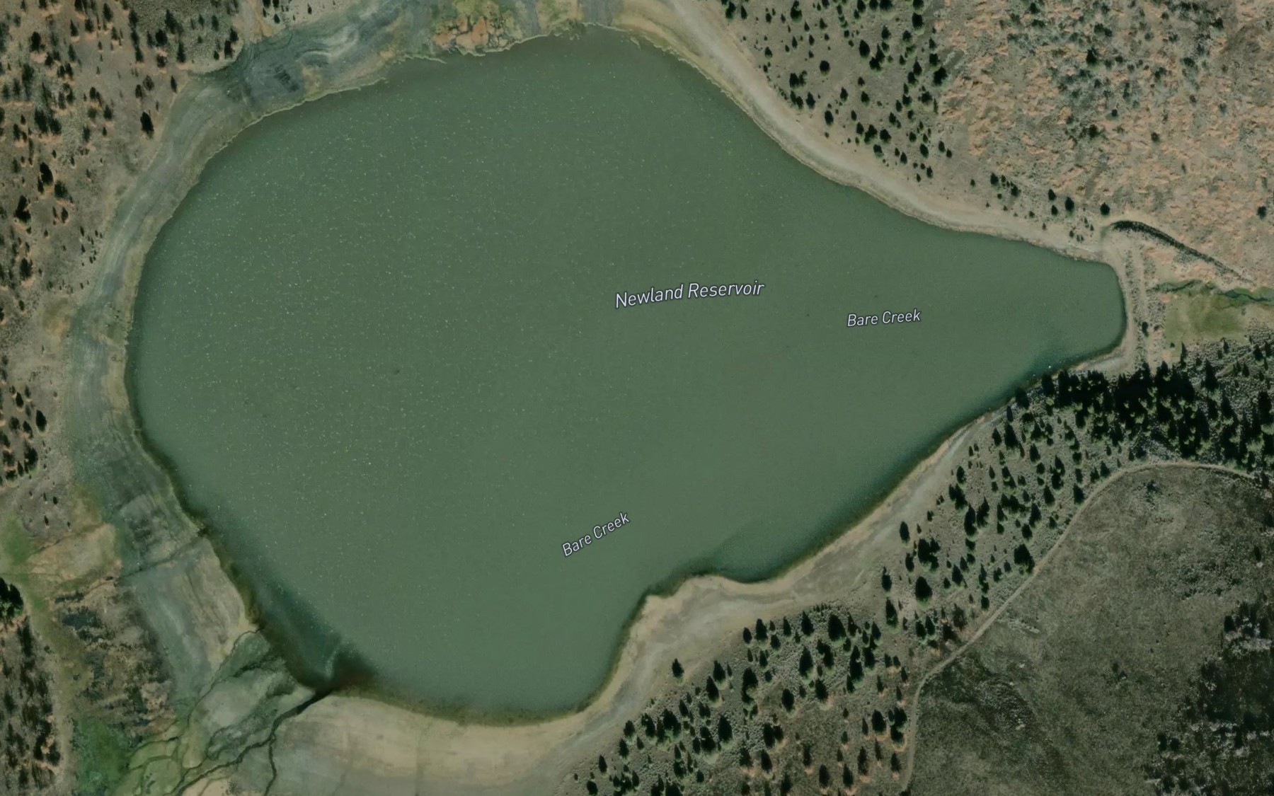 Satellite map of the Newland Reservoir
