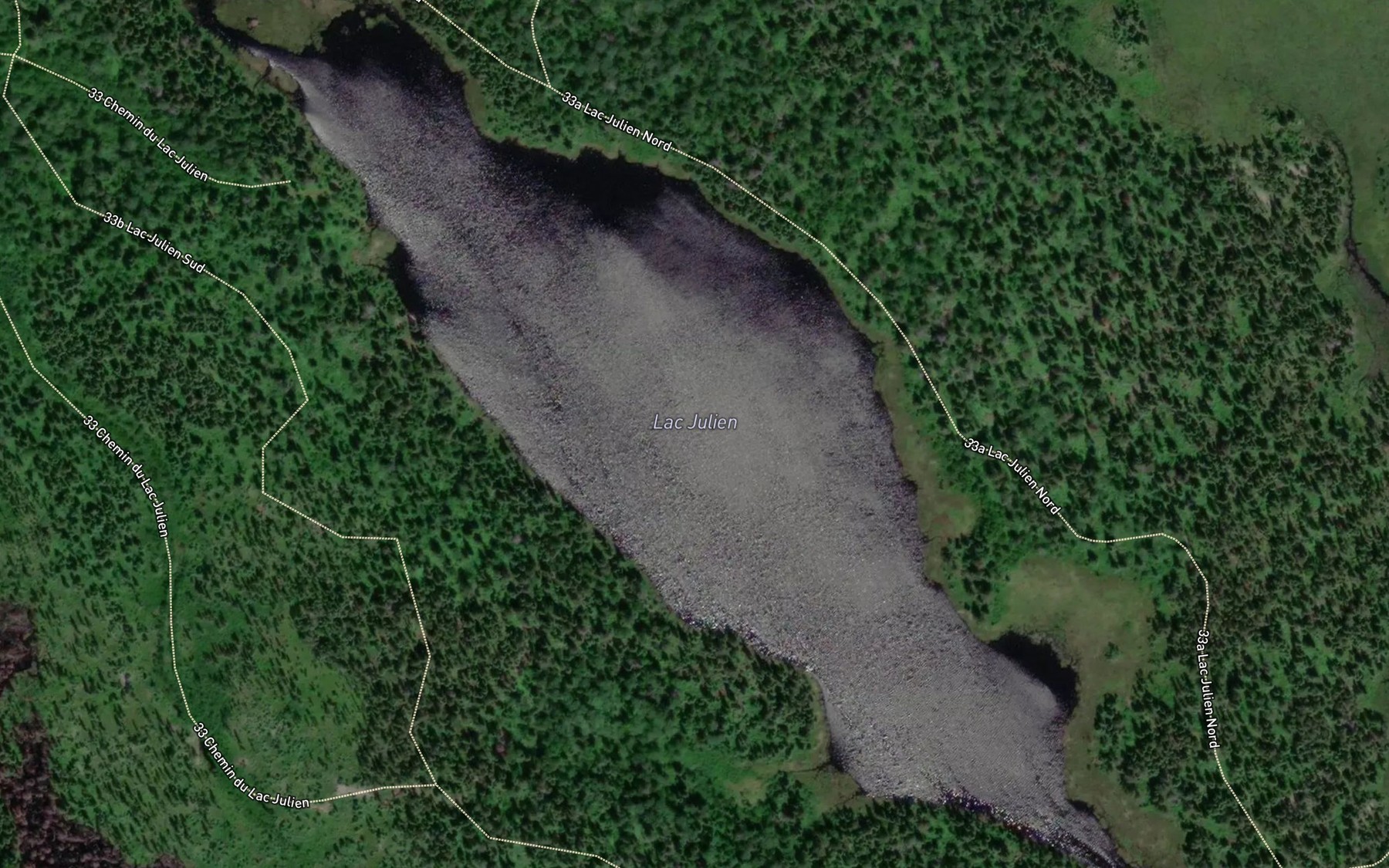Satellite map of the Lac Julien