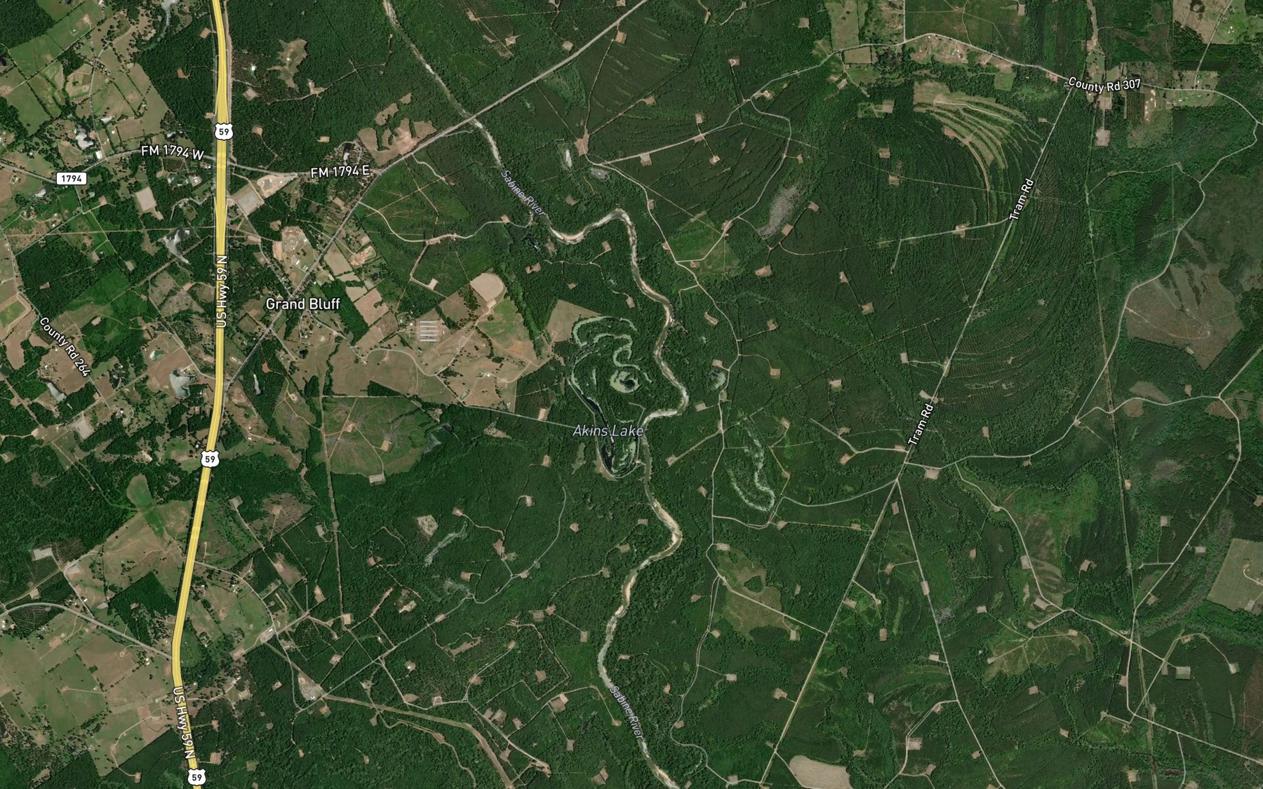 Satellite map of the Alligator Lake