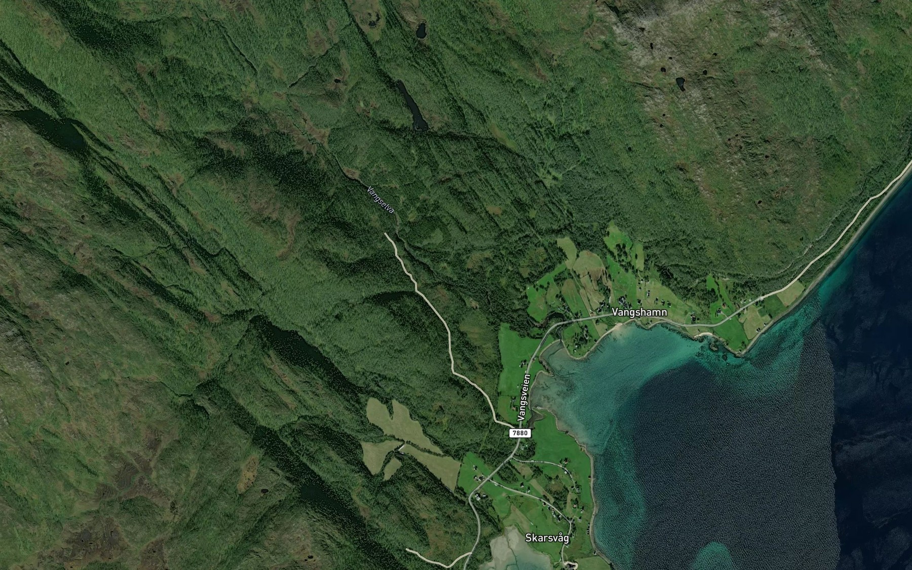 Satellite map of the Vangselva