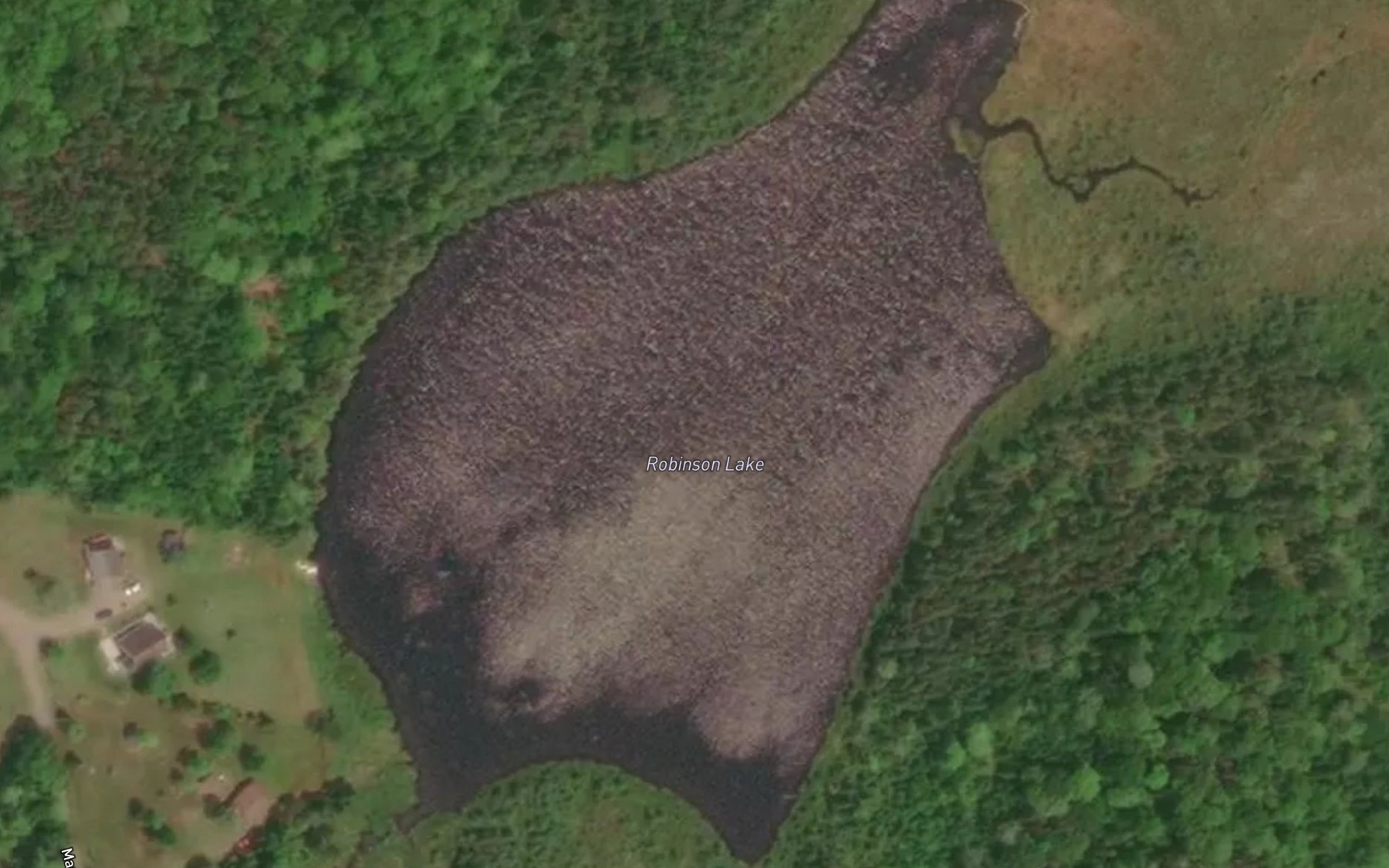 Satellite map of the Robinson Lake