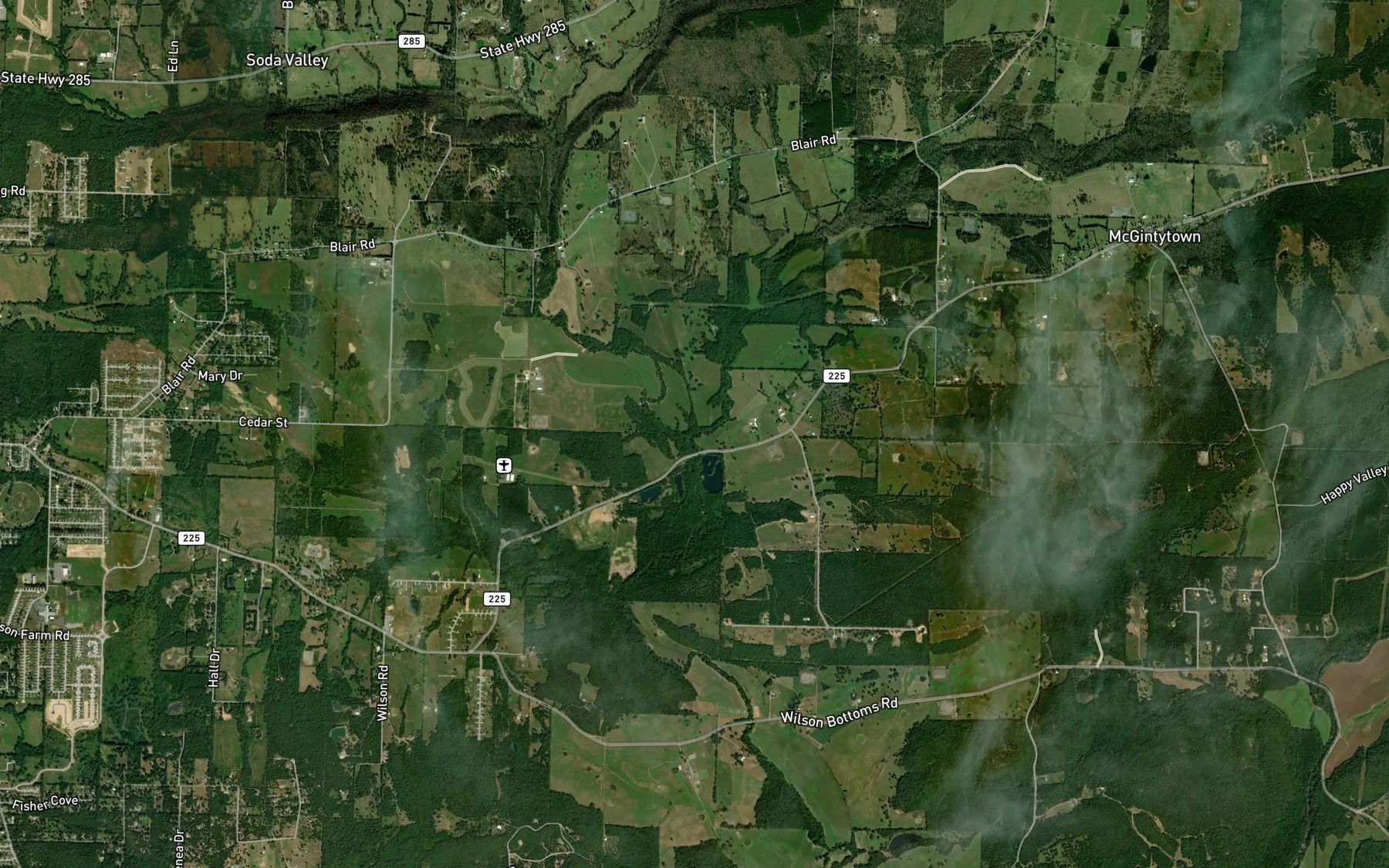 Satellite map of the Mill Creek