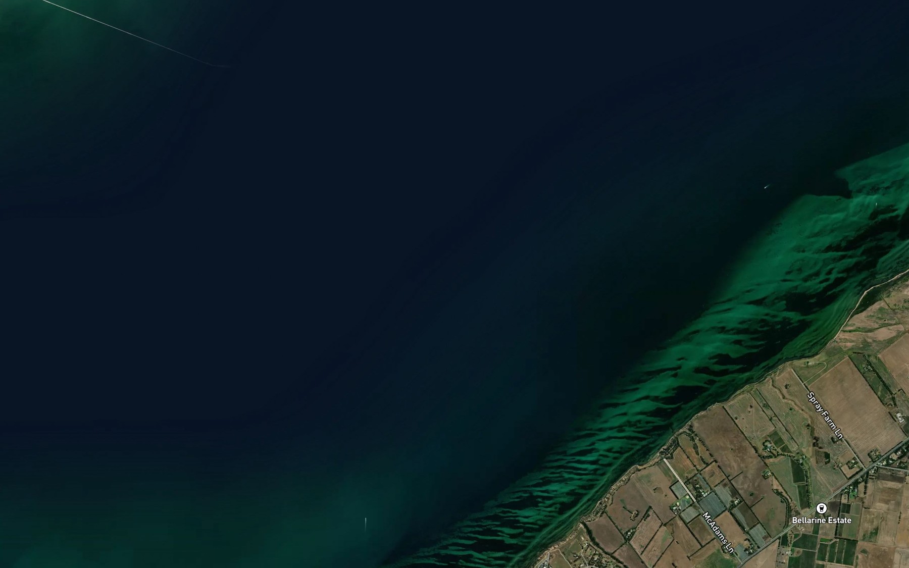 Satellite map of the Point Richards Channel