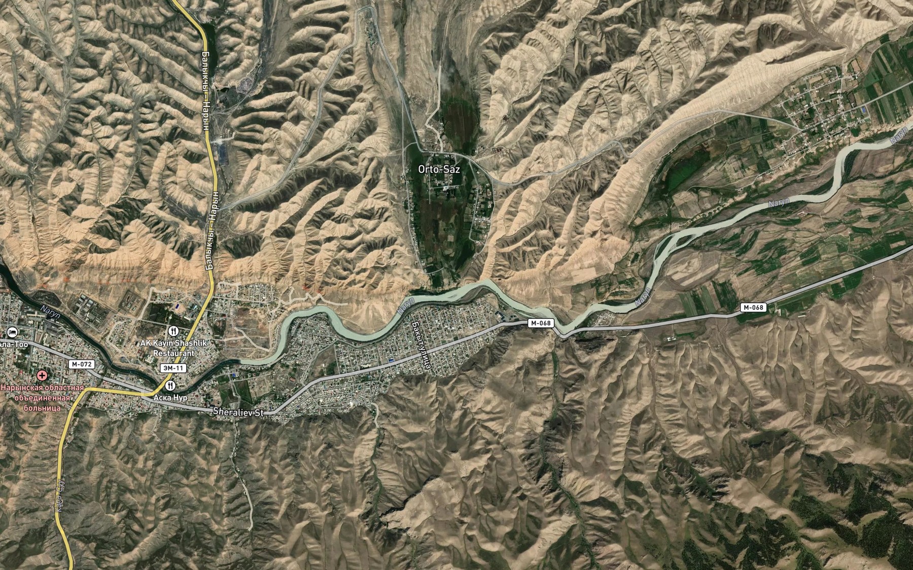 Satellite map of the Sarybulak