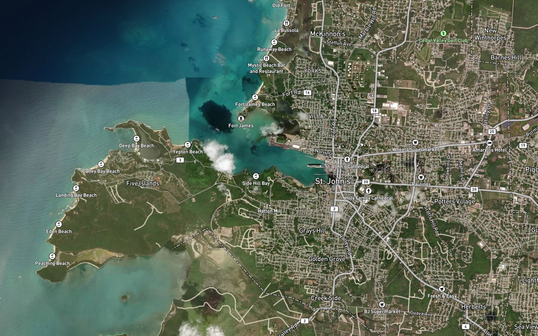 Satellite map of the Union Bay