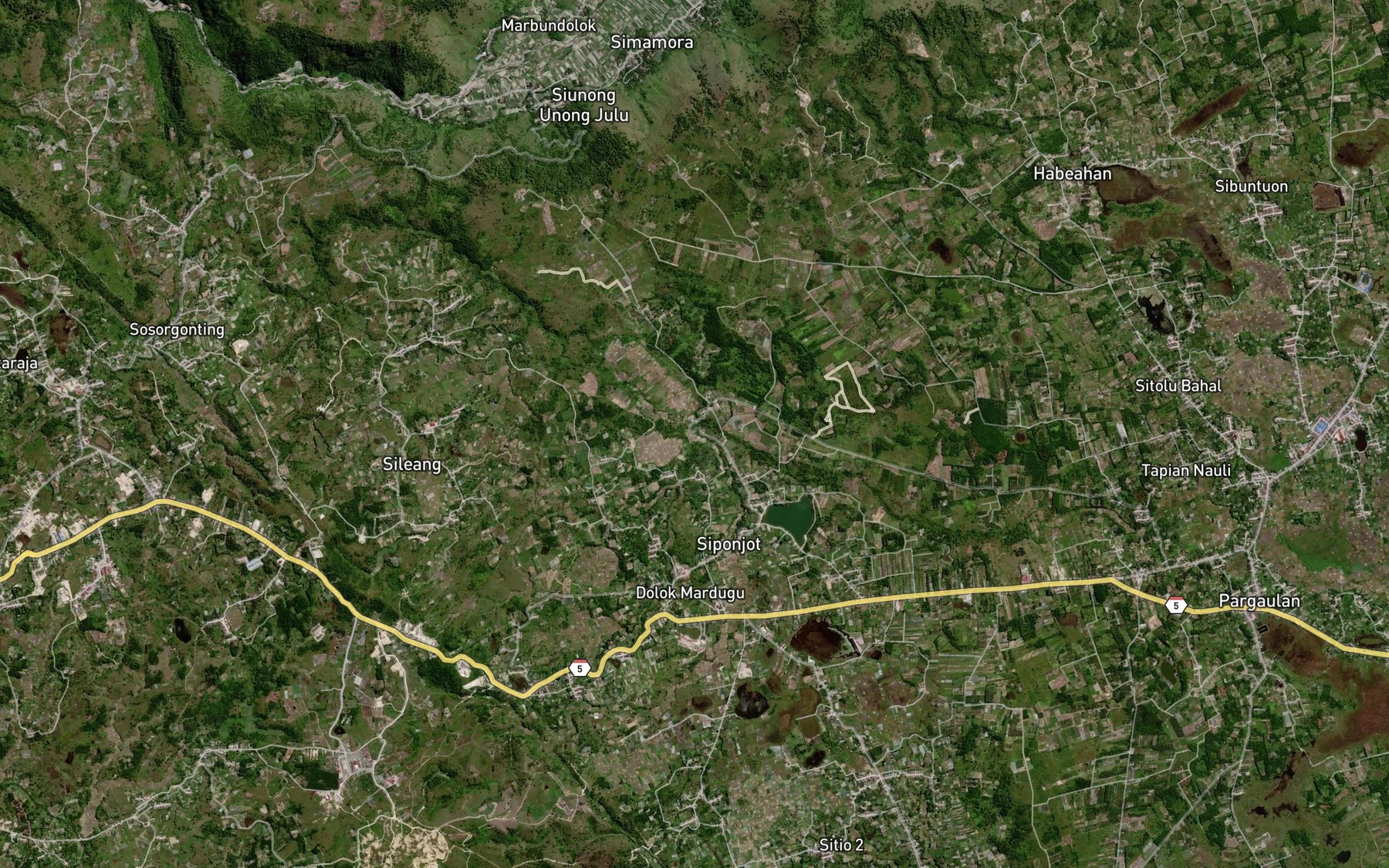 Satellite map of the Aek Panggaiansira