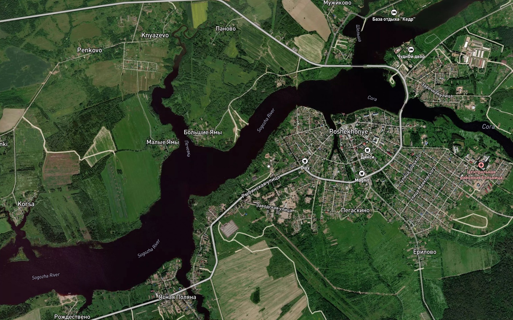 Satellite map of the Soga