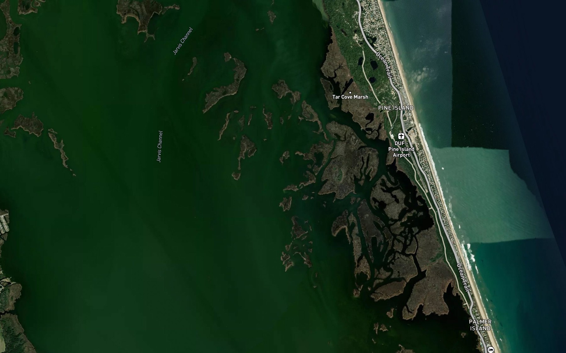 Satellite map of the Goat Island Bay