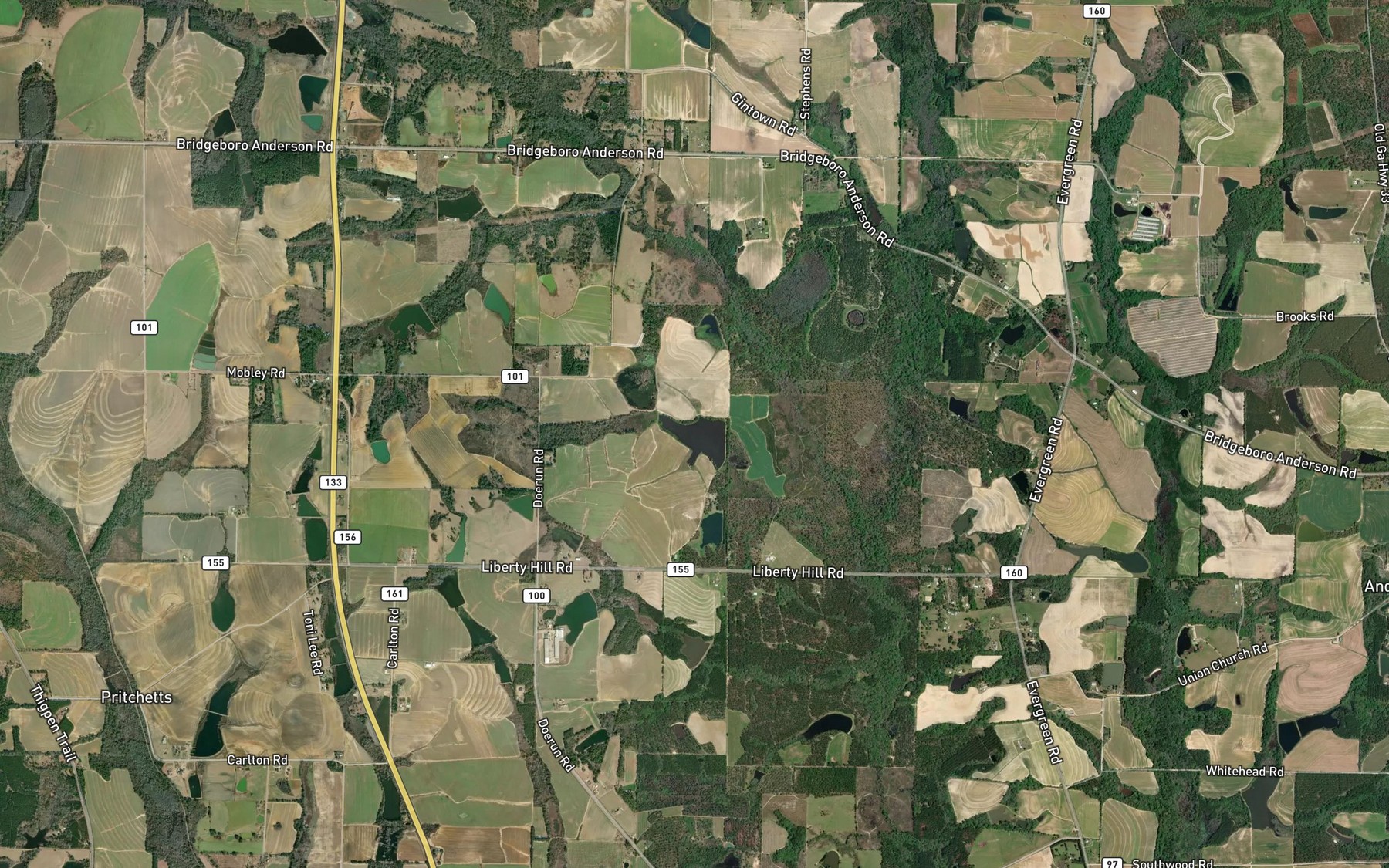 Satellite map of the Varnadoe Lake