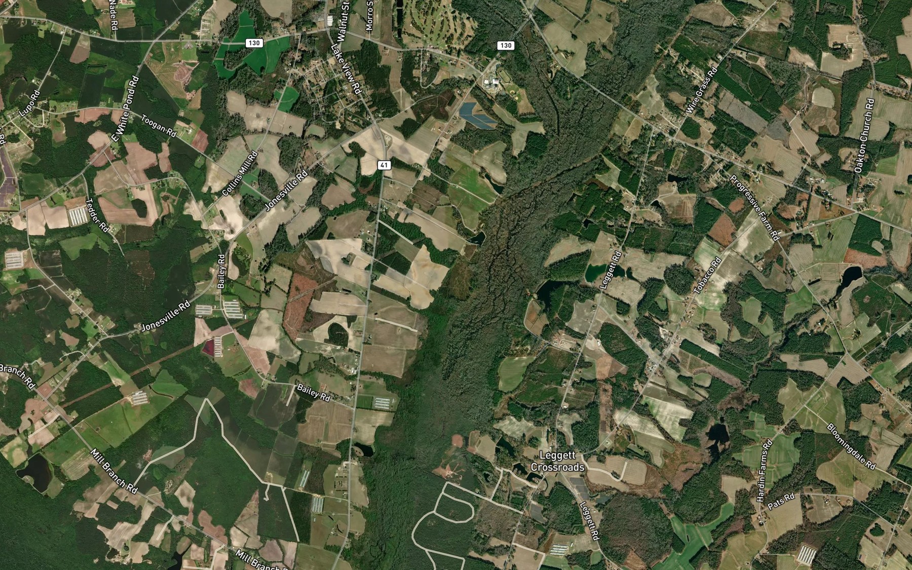 Satellite map of the Gin Branch