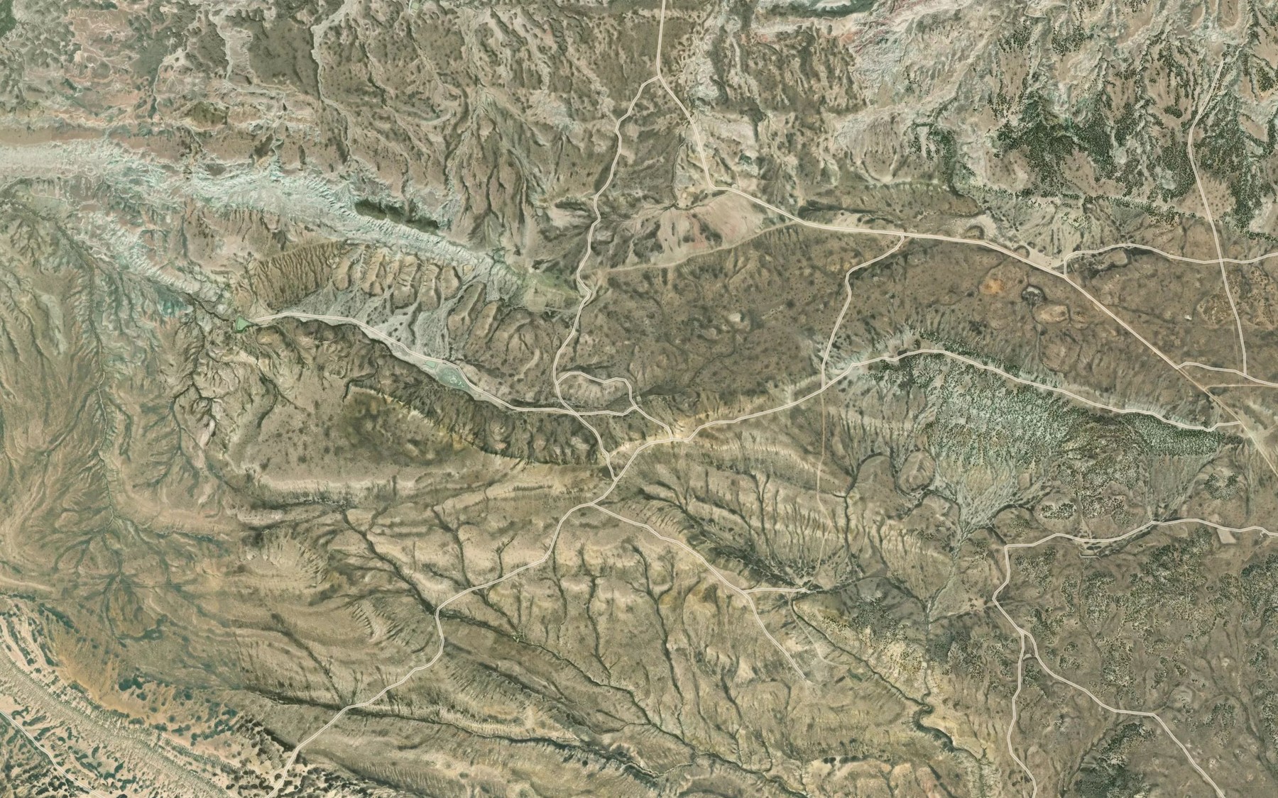 Satellite map of the Sandy Draw Reservoir