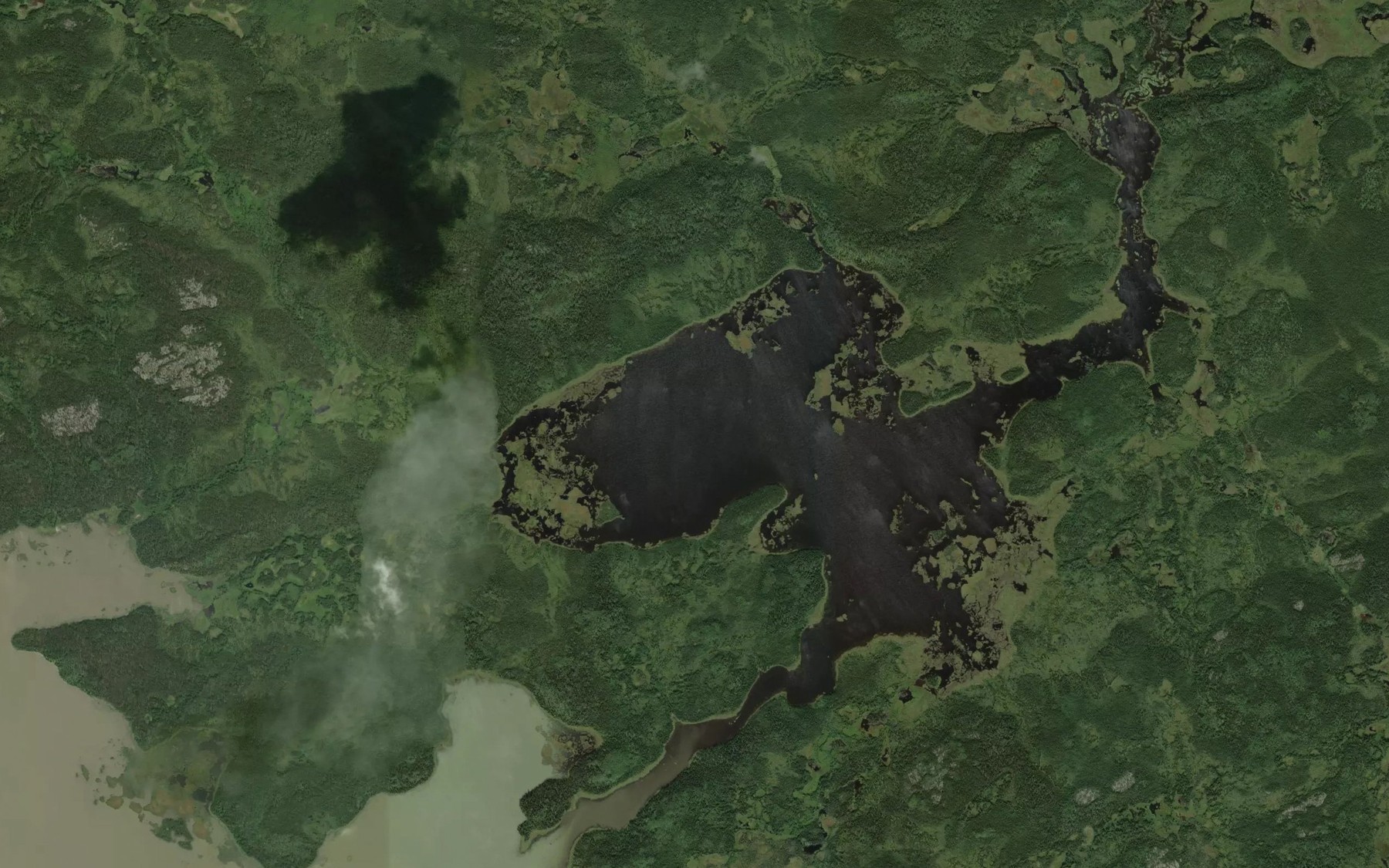 Satellite map of the Sesep Lake