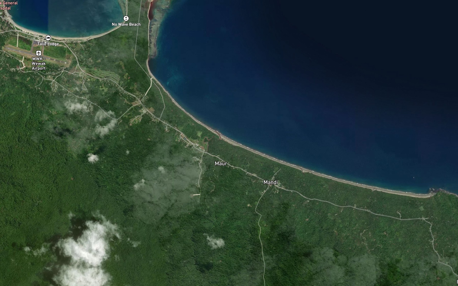 Satellite map of the Brandi River