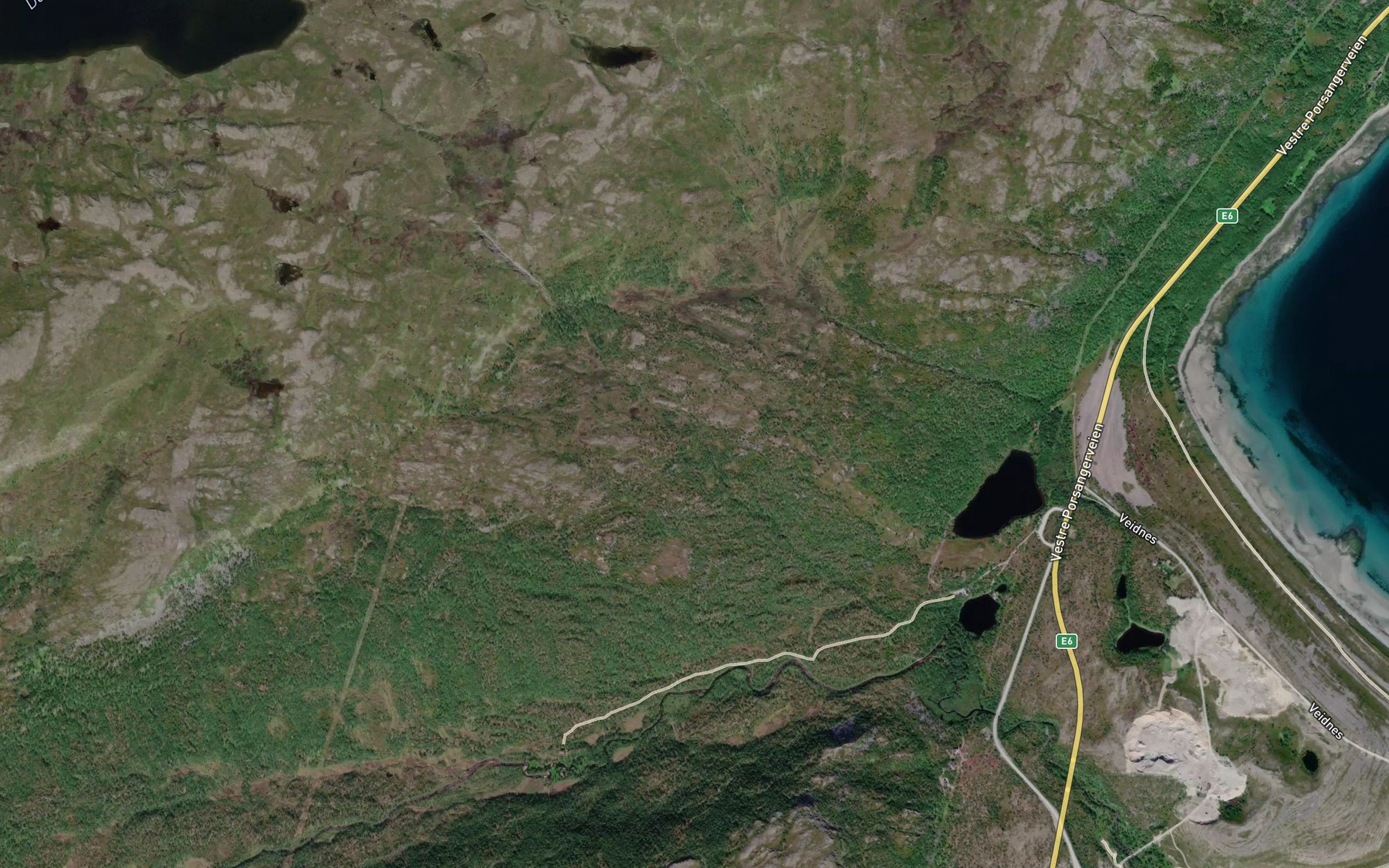 Satellite map of the Ruovdasjakka
