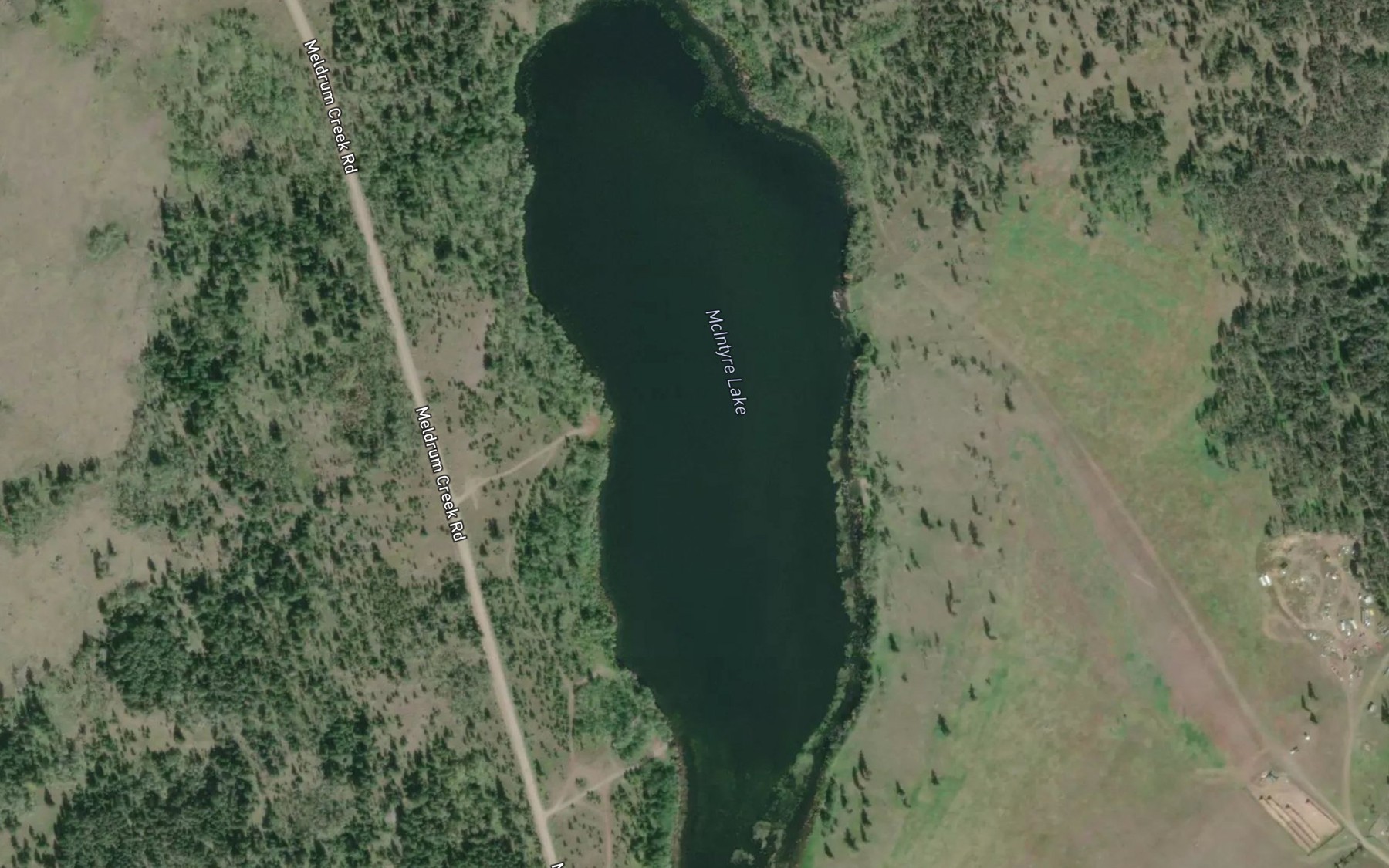 Satellite map of the McIntyre Lake