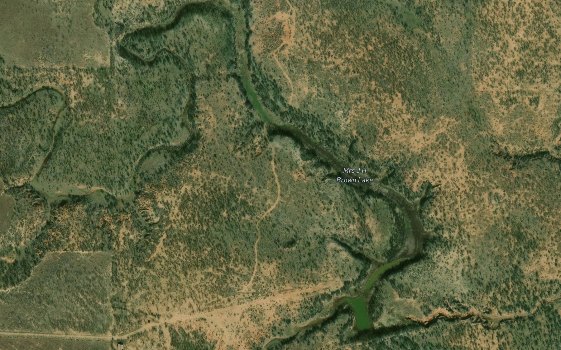 Satellite map of the Mrs J H Brown Lake