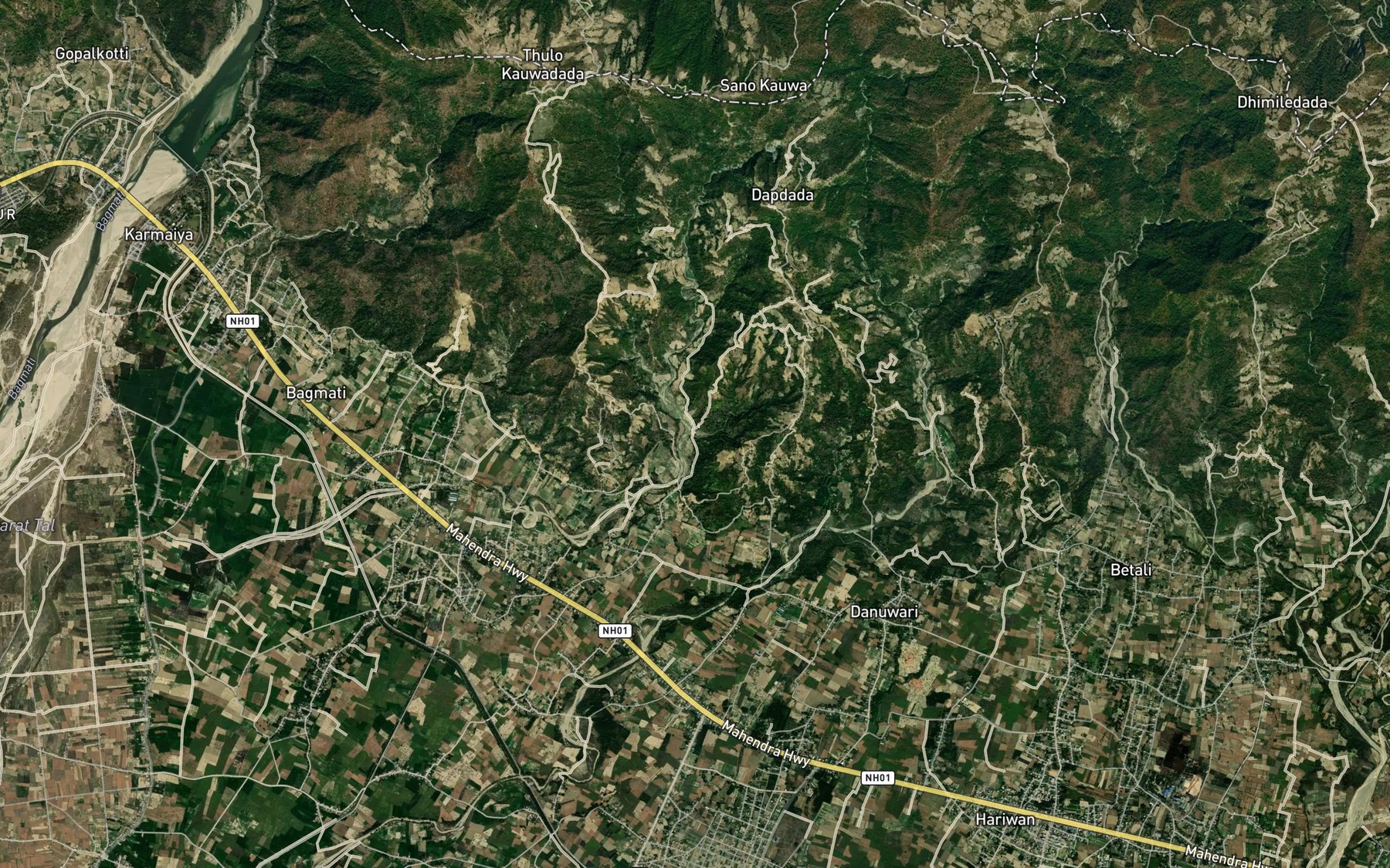 Satellite map of the Baghuwa Kholsi