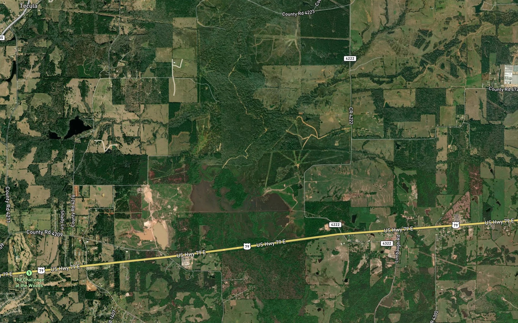 Satellite map of the Caney Creek