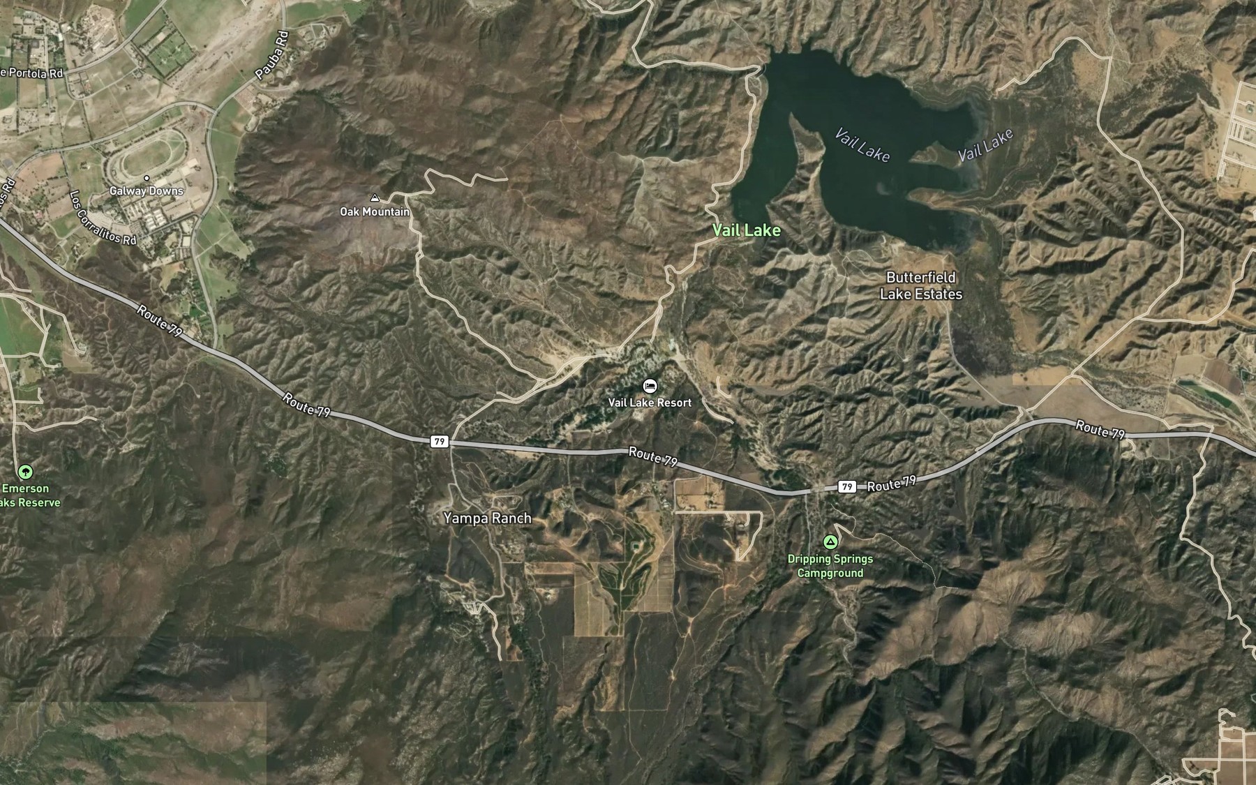 Satellite map of the Dripping Springs