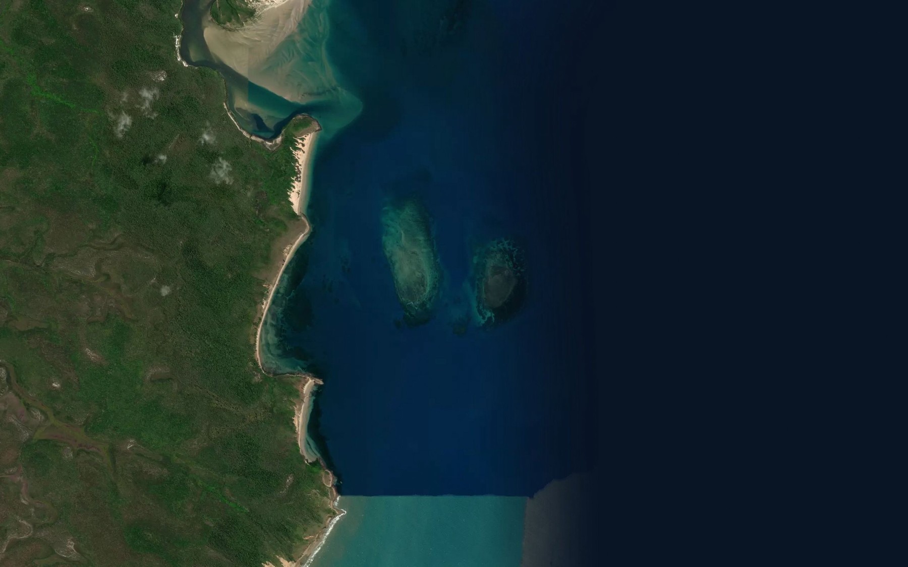 Satellite map of the Tyrrel Reefs