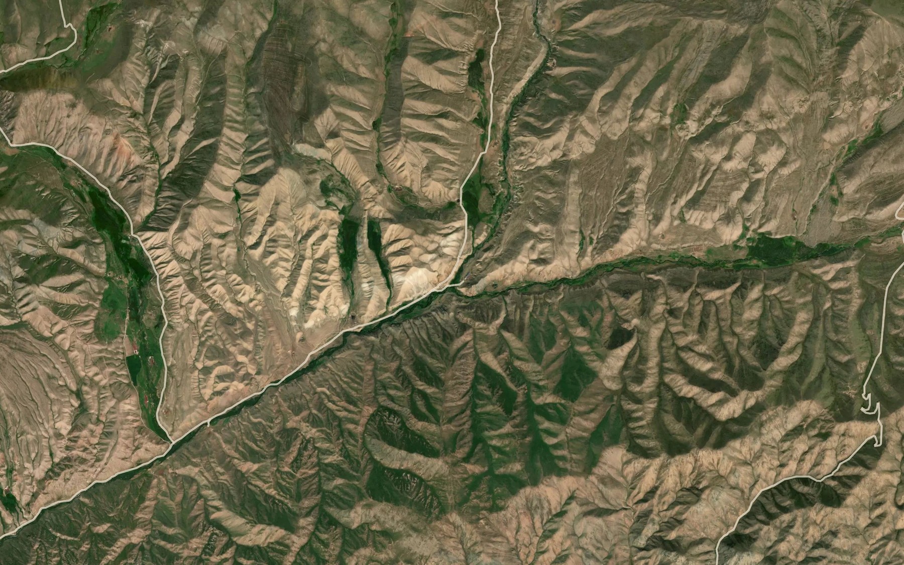 Satellite map of the Keksu