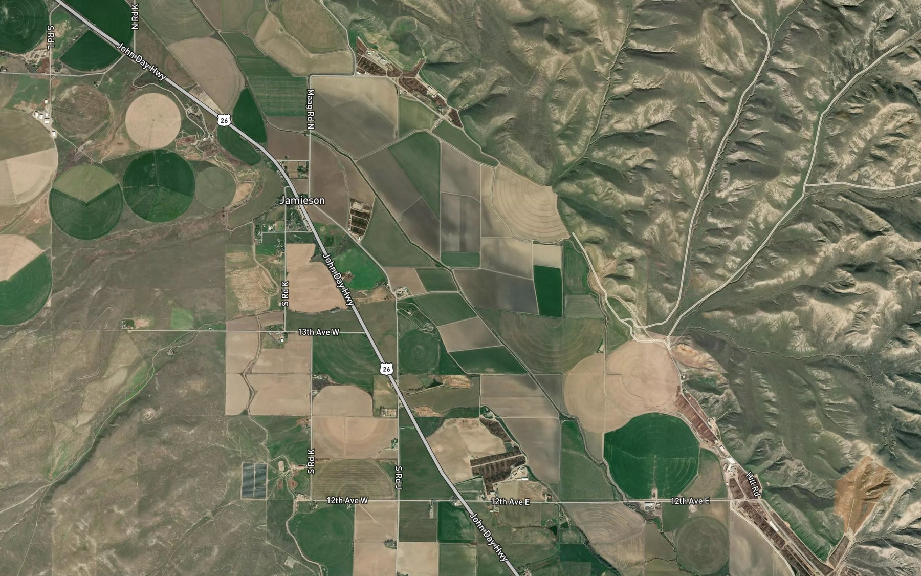 Satellite map of the Turner Creek