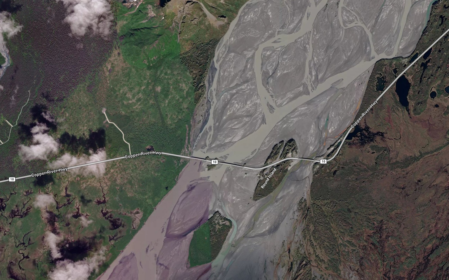 Satellite map of the Flag Point Channel