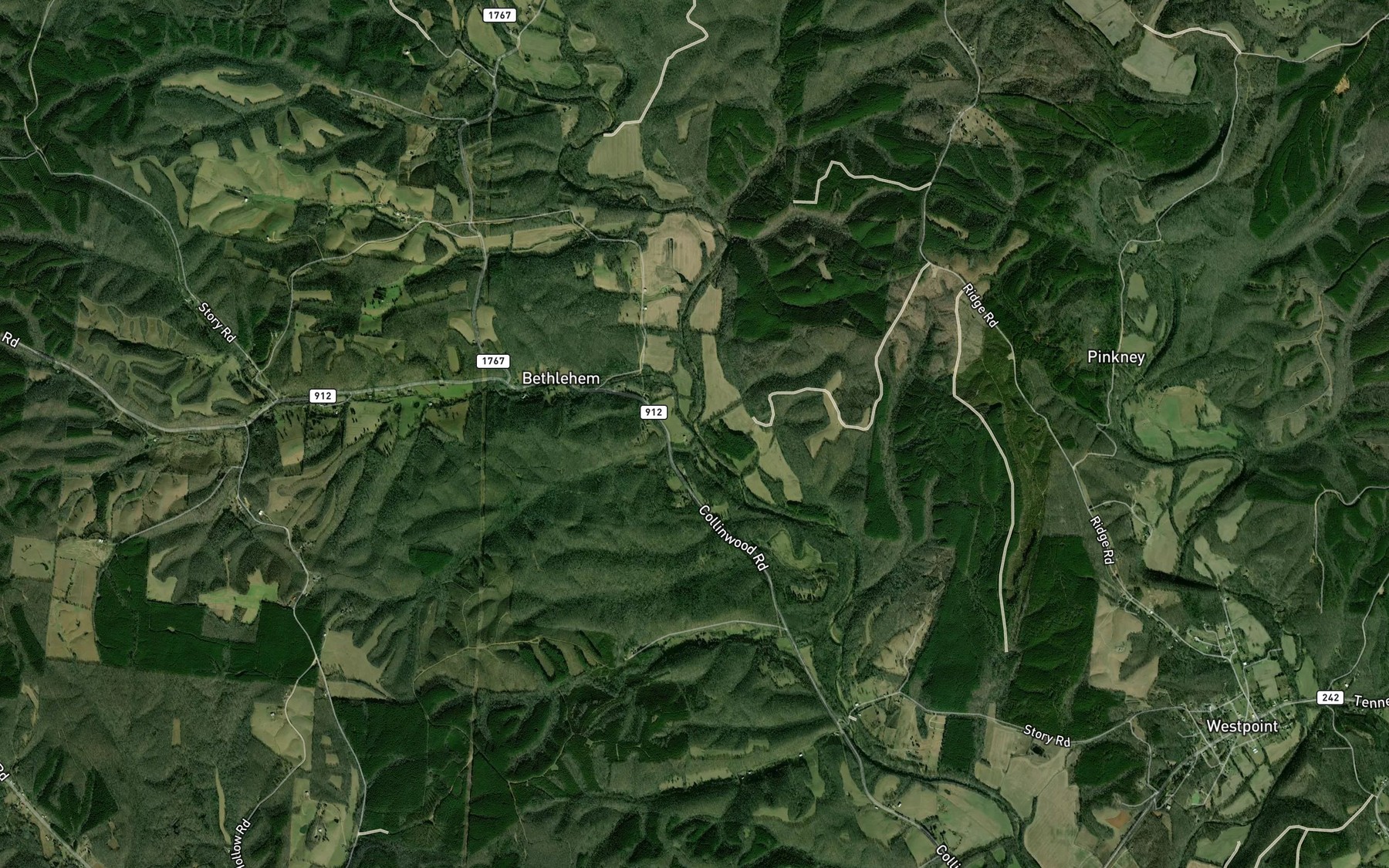 Satellite map of the California Branch