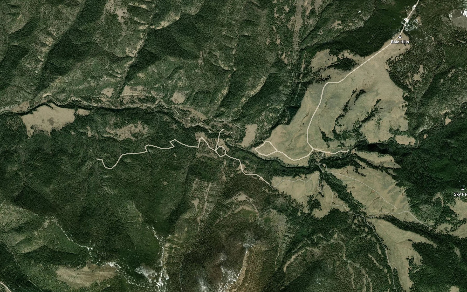 Satellite map of the Post Creek