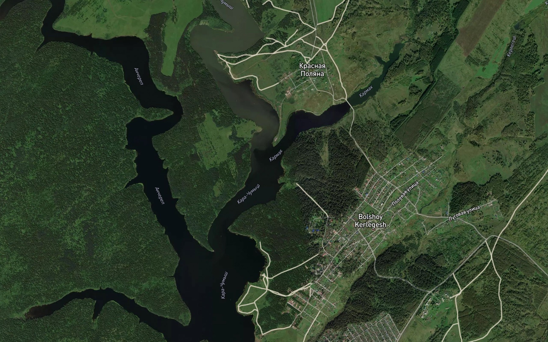 Satellite map of the Dal'niy Karmak