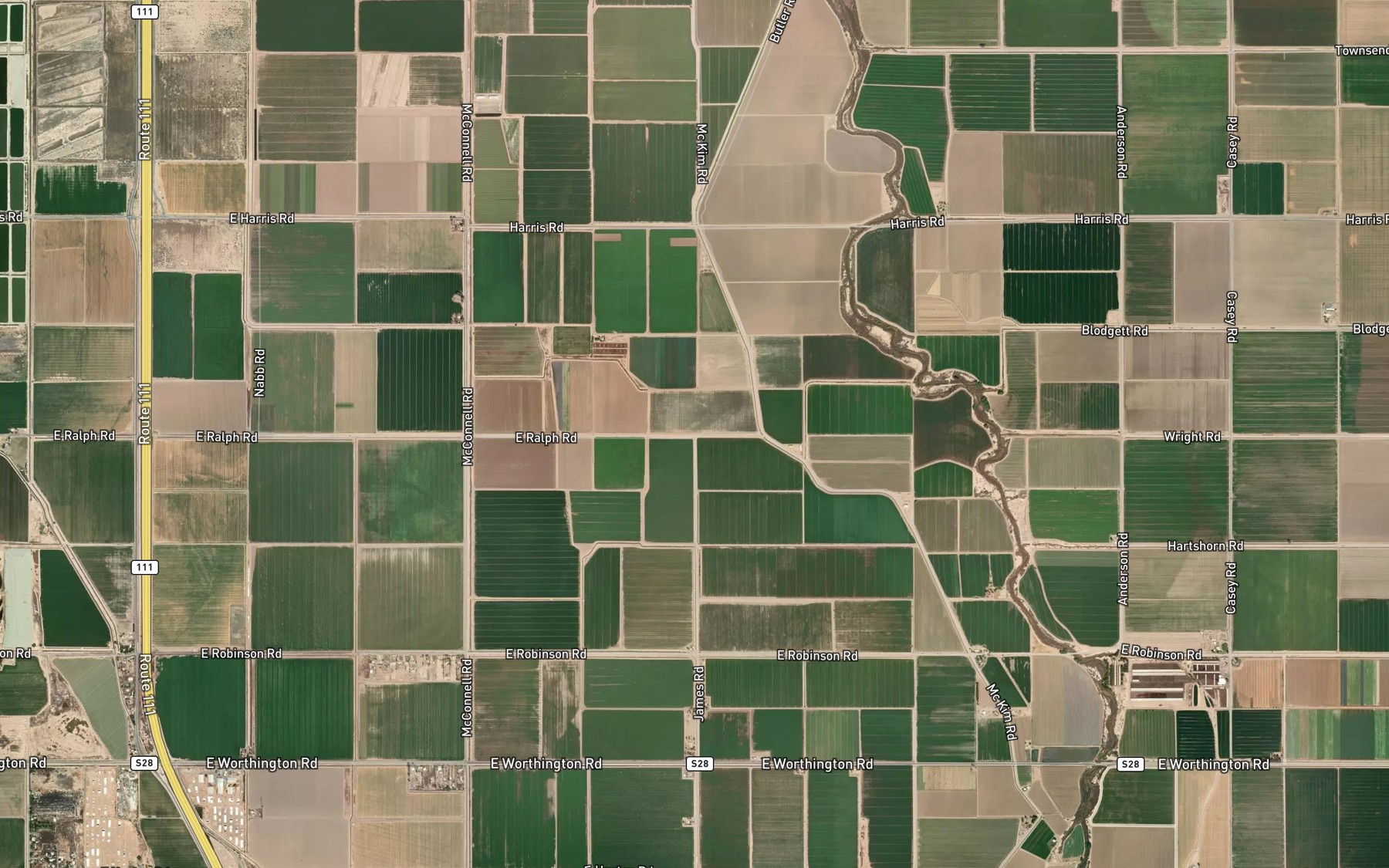Satellite map of the Redwood Lateral One