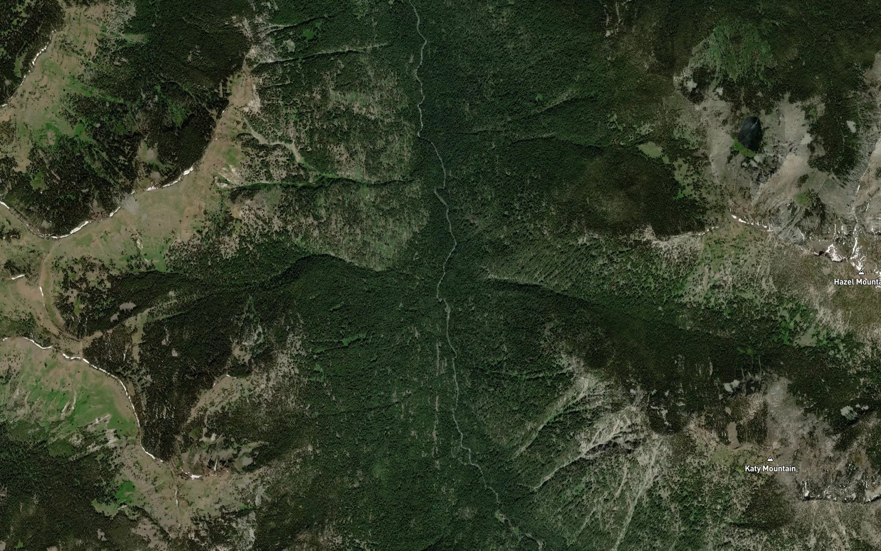 Satellite map of the Pot Creek