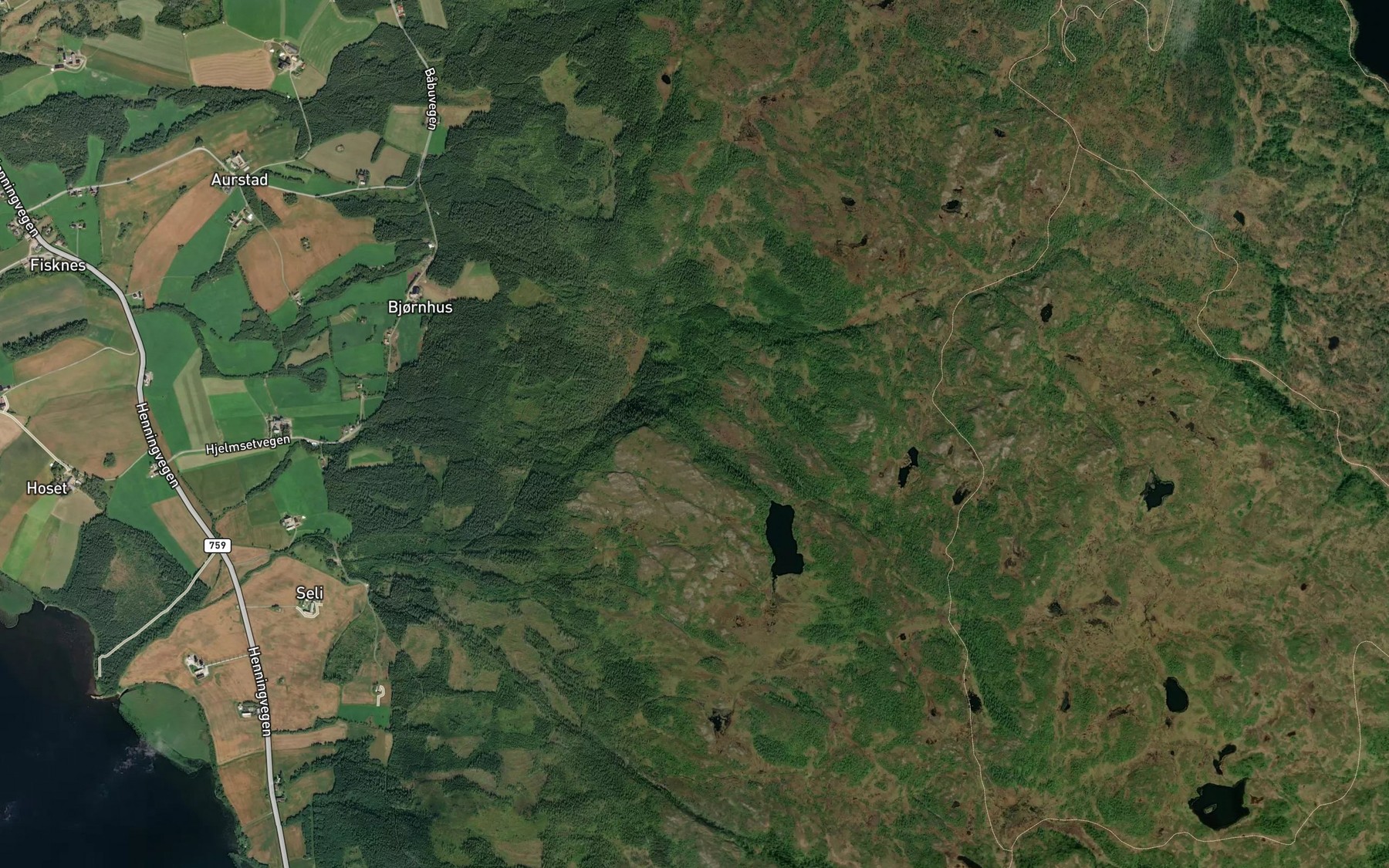 Satellite map of the Tjonnbekkdalen