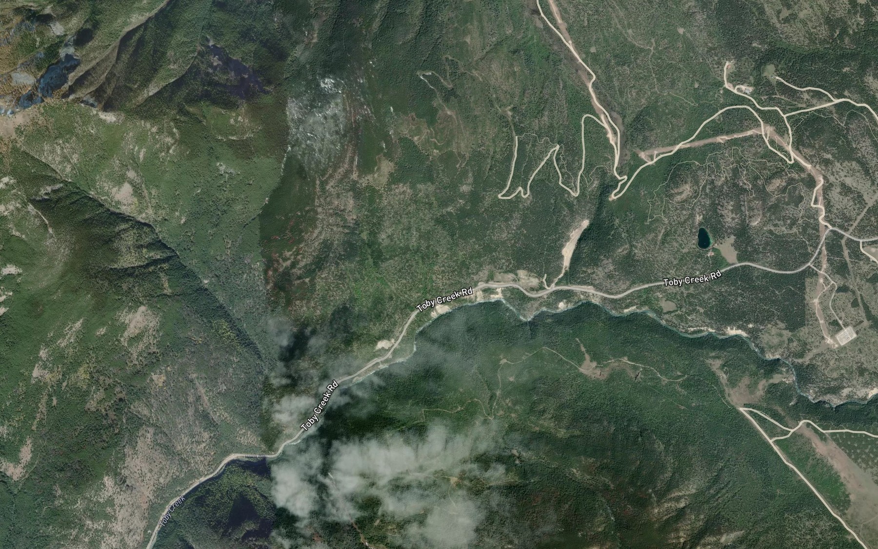 Satellite map of the Kreuter Creek