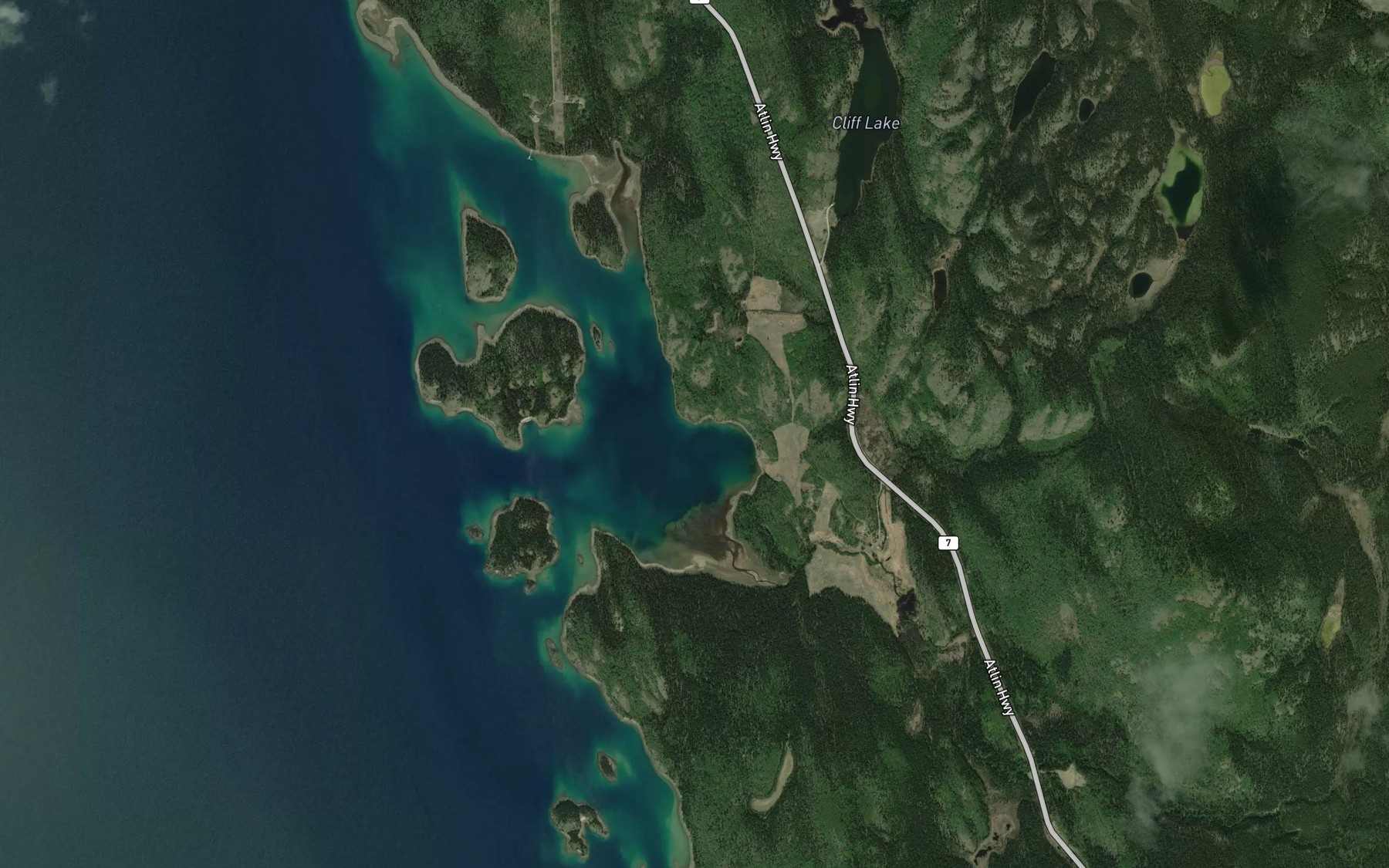 Satellite map of the Telegraph Creek