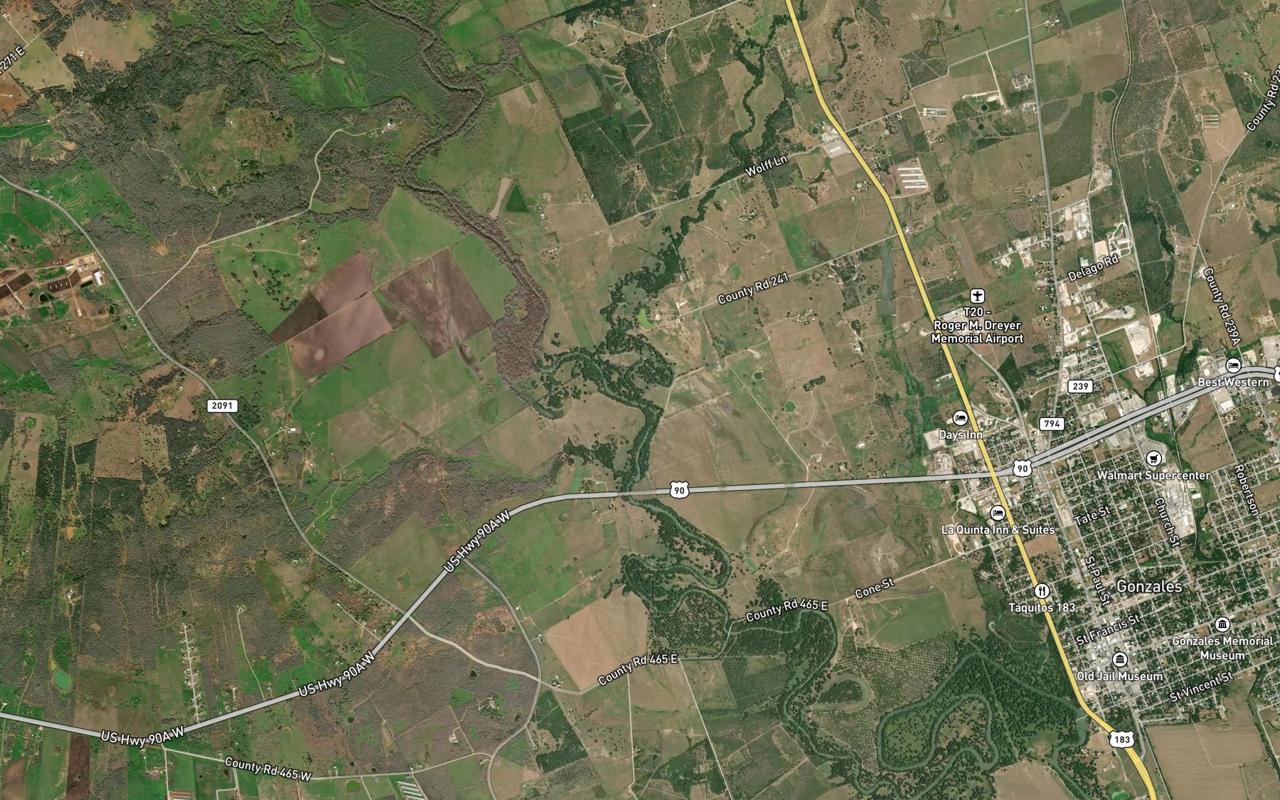 Satellite map of the Smith Creek