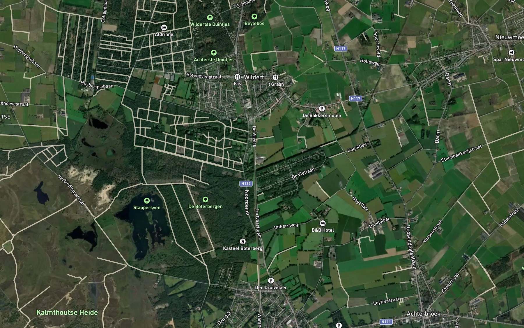Satellite map of the Kleine Aa