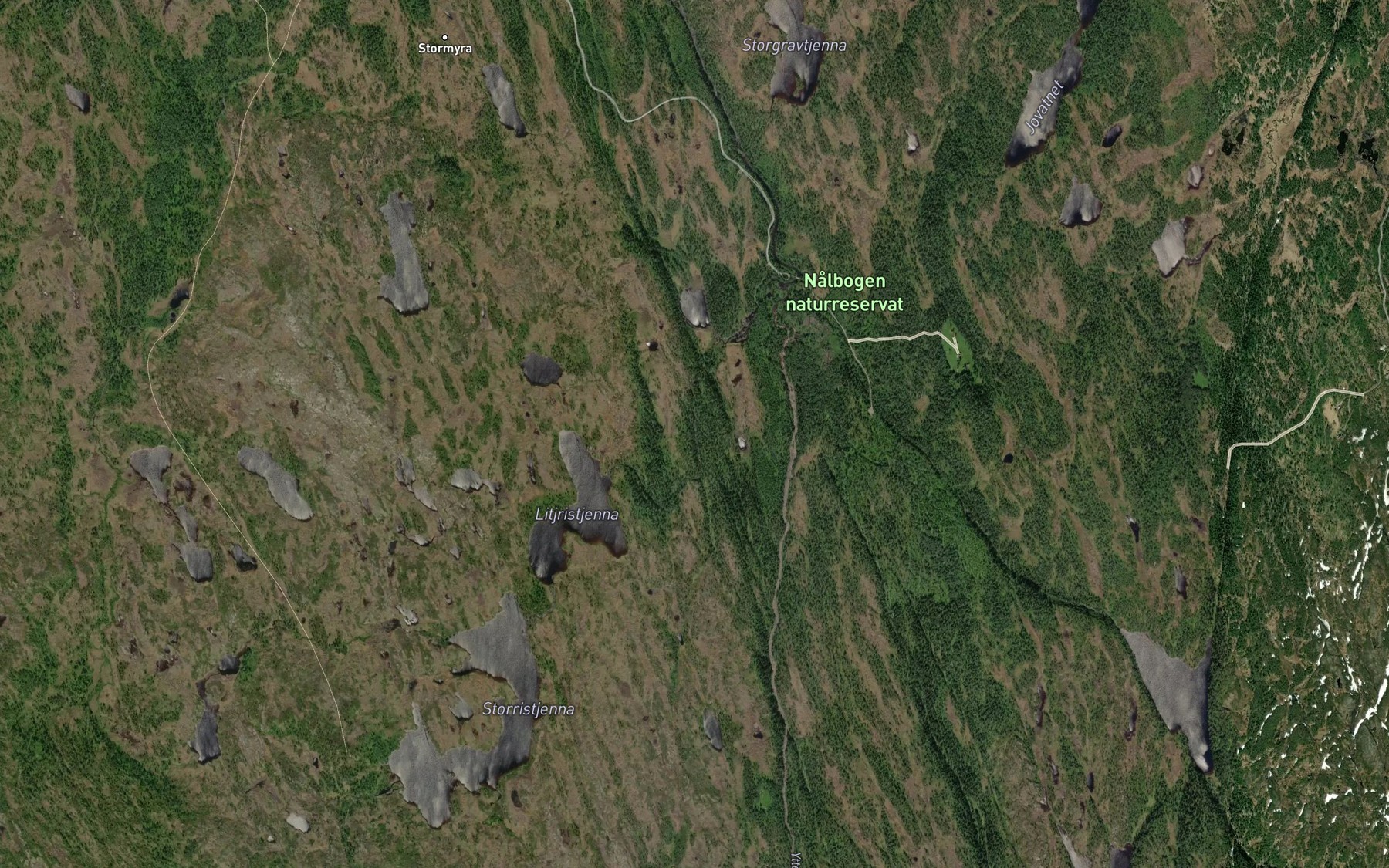 Satellite map of the Ristjennbekken