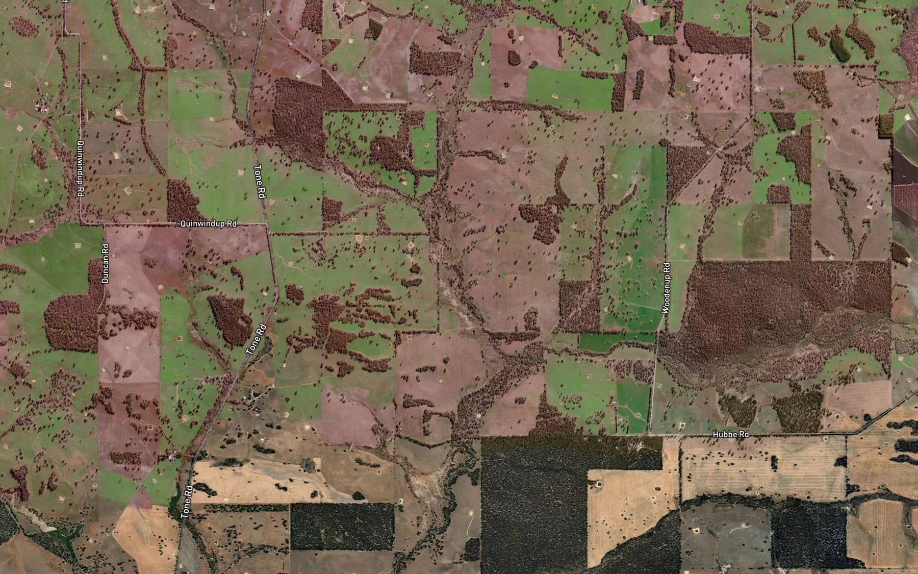 Satellite map of the Cockatoo Creek