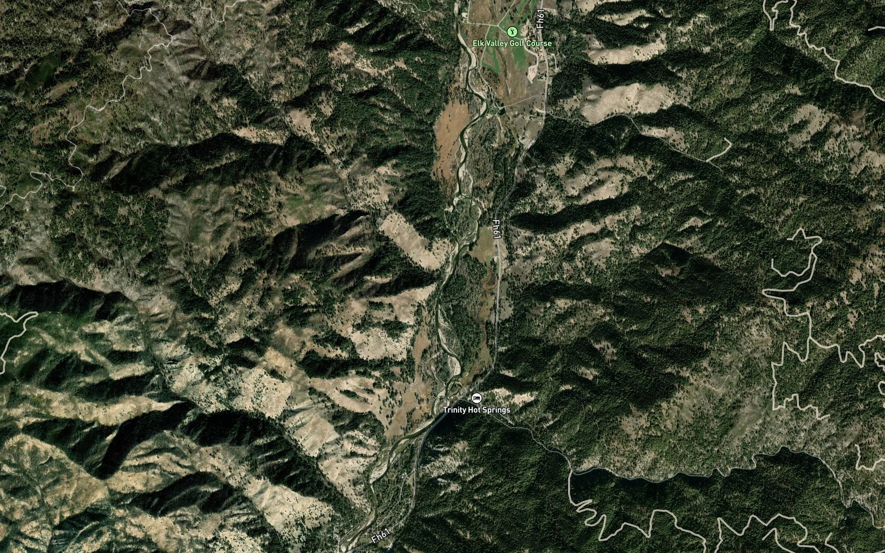 Satellite map of the Wagontown Creek