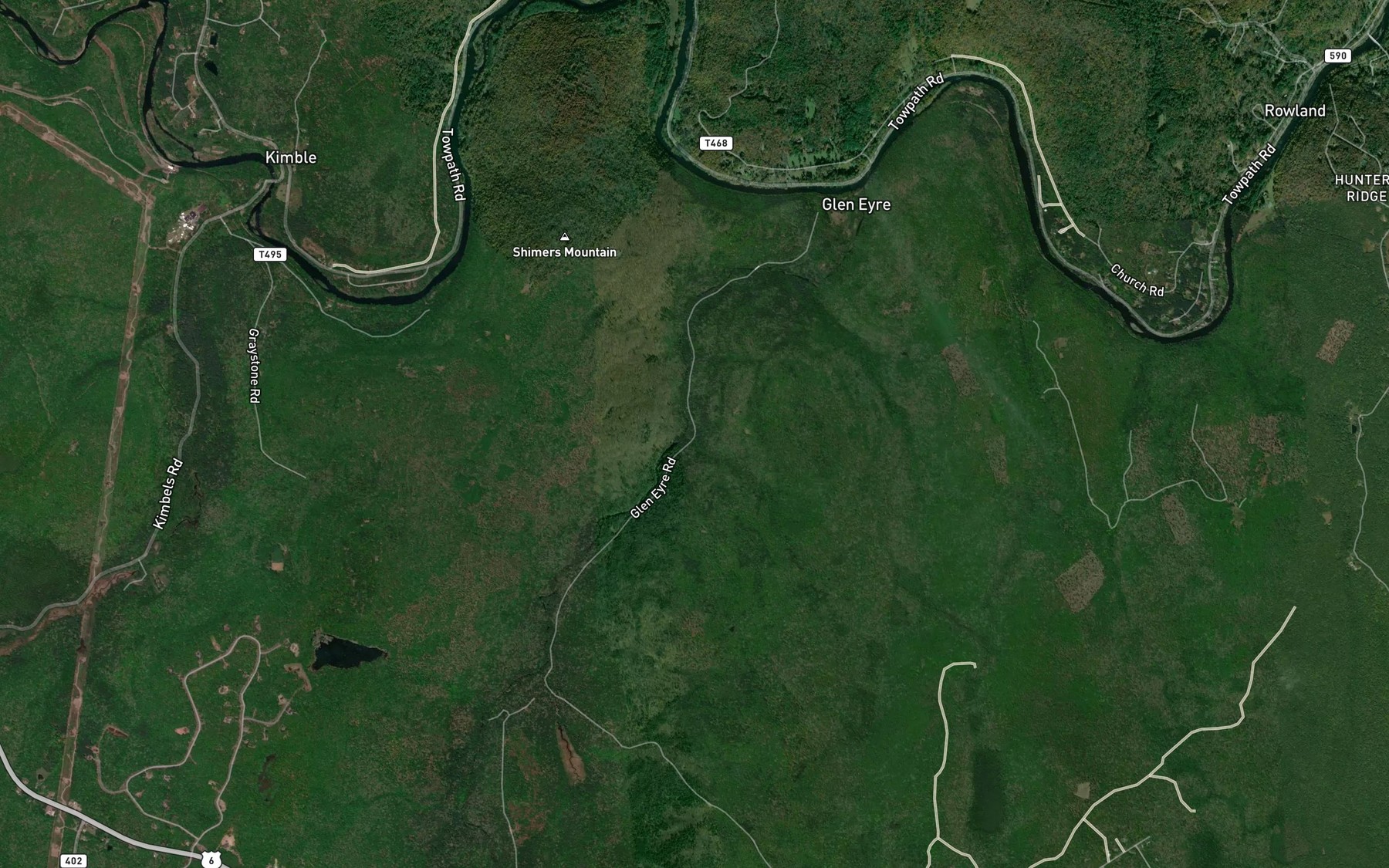 Satellite map of the Hooper Creek