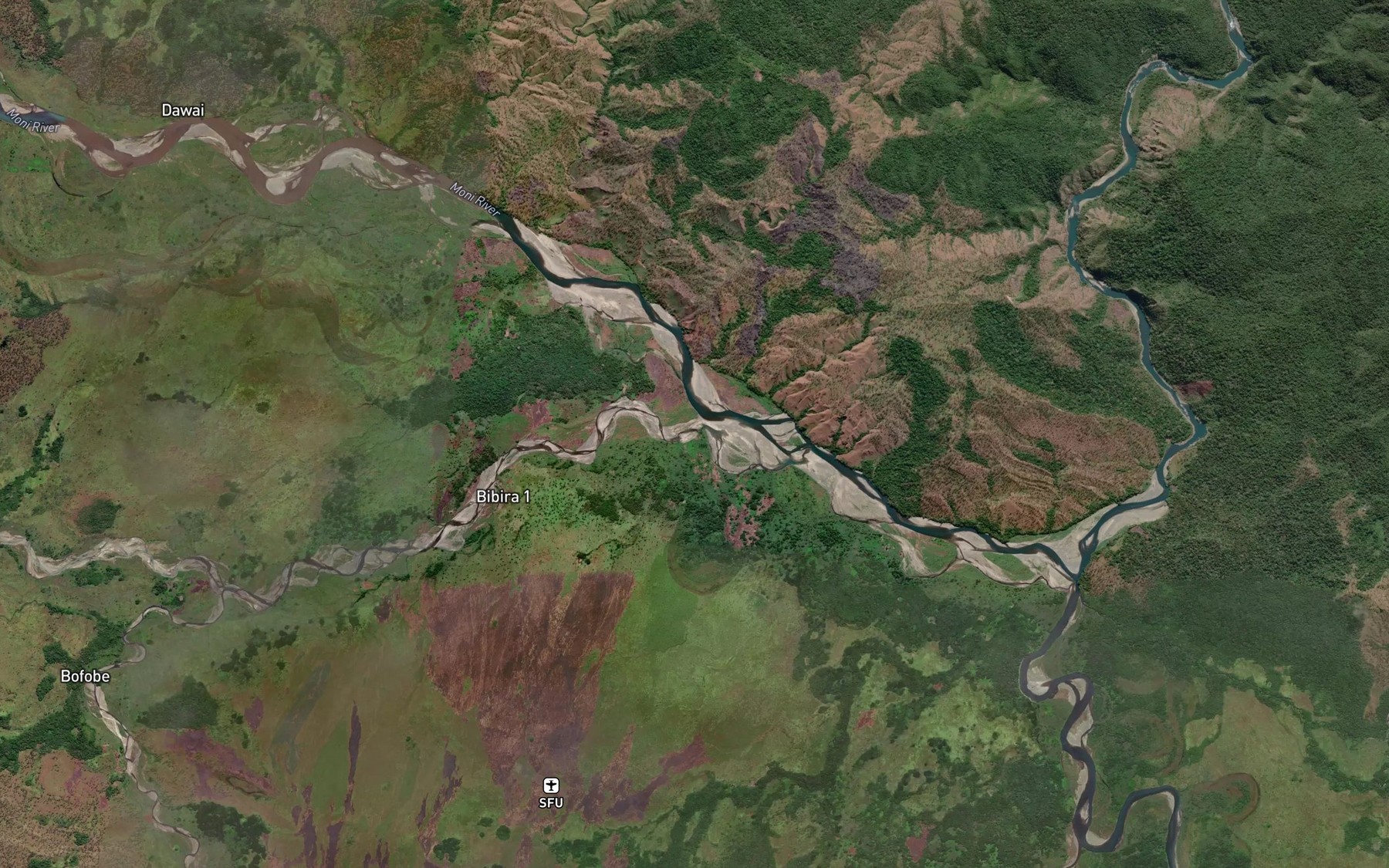Satellite map of the Ukuma River