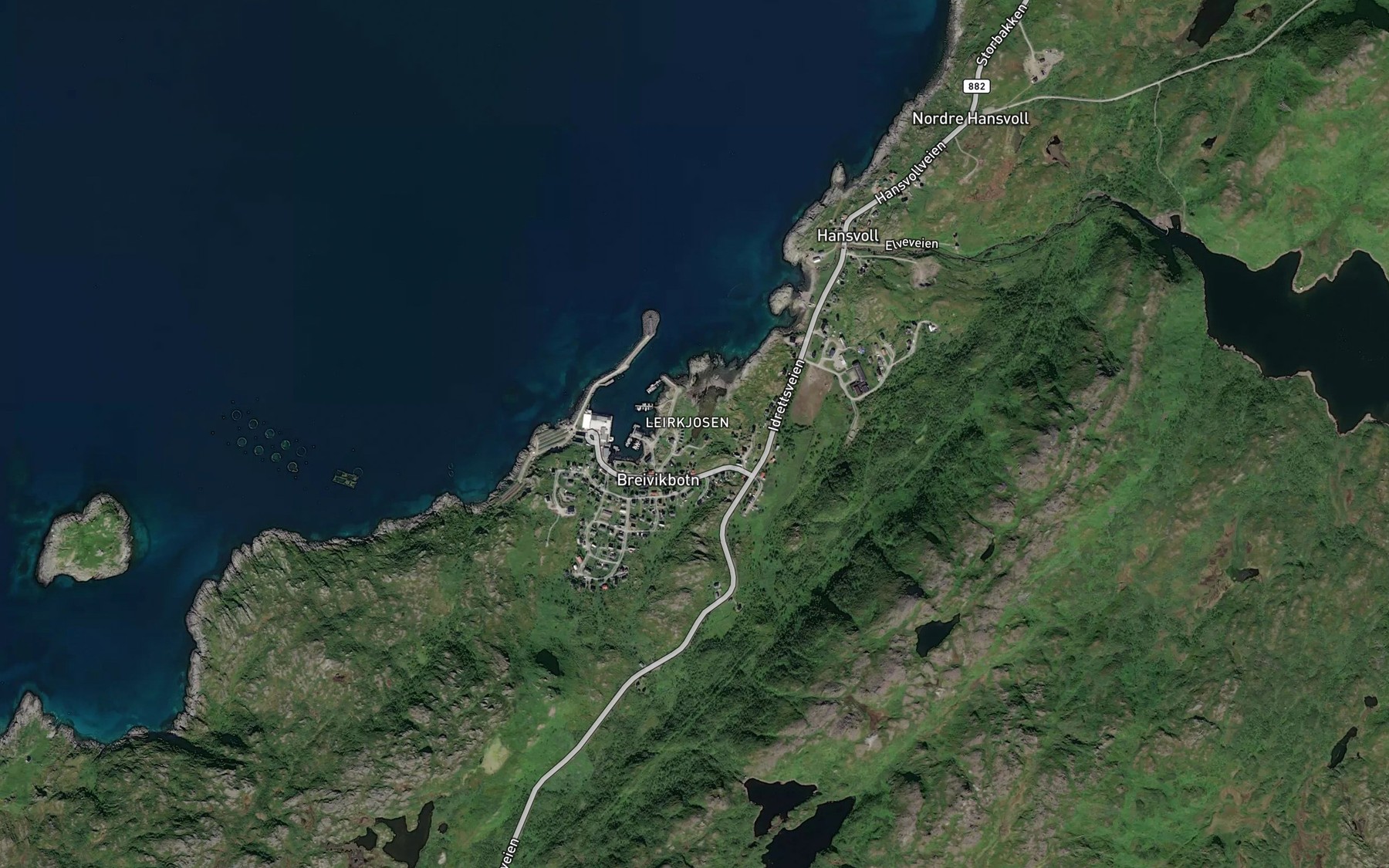 Satellite map of the Leirkjos