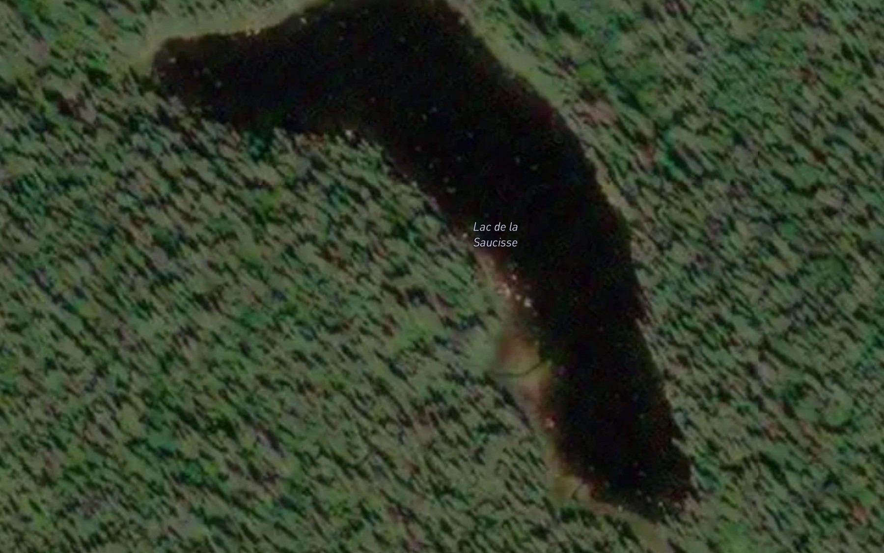 Satellite map of the Lac de la Saucisse