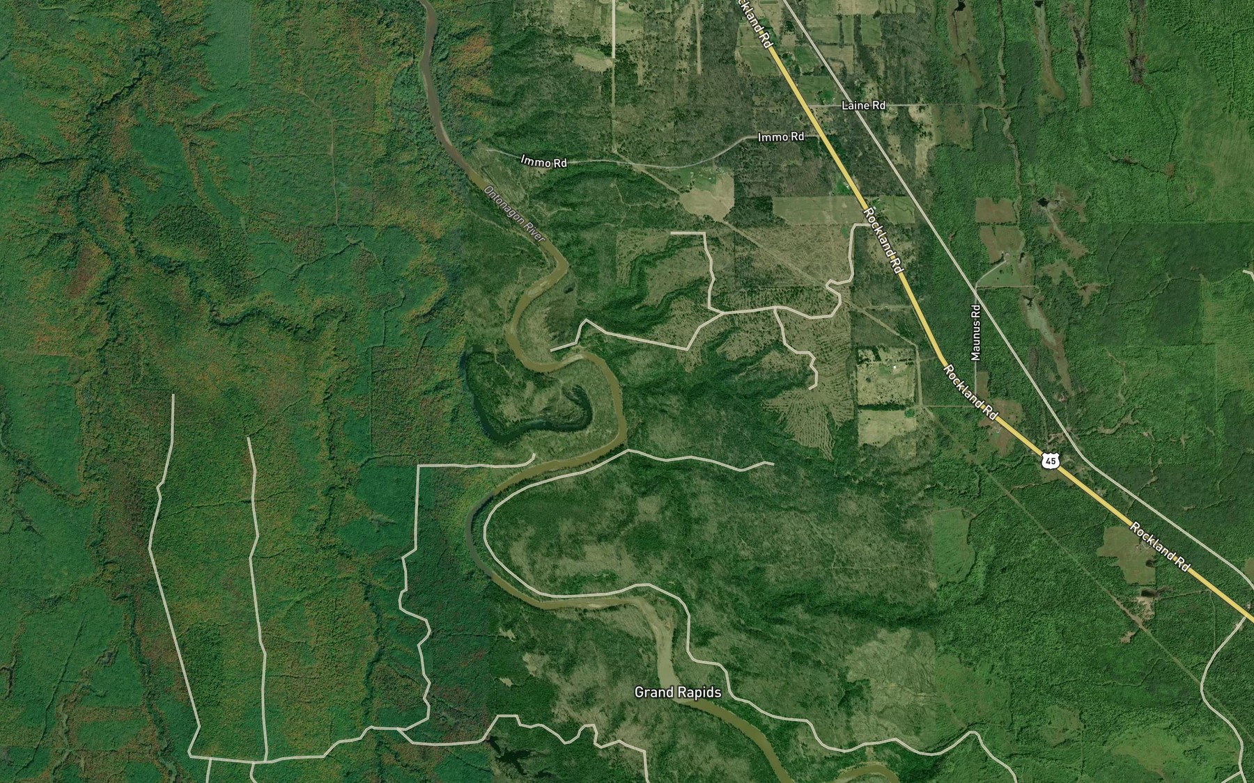 Satellite map of the Austin Creek