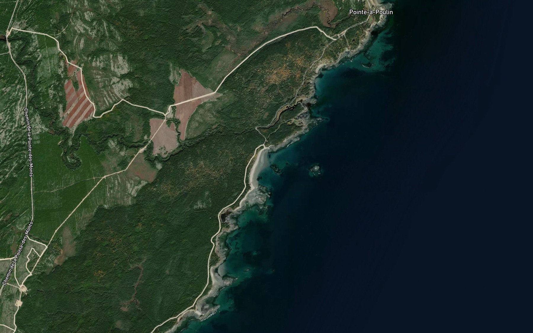Satellite map of the Anse de Sable
