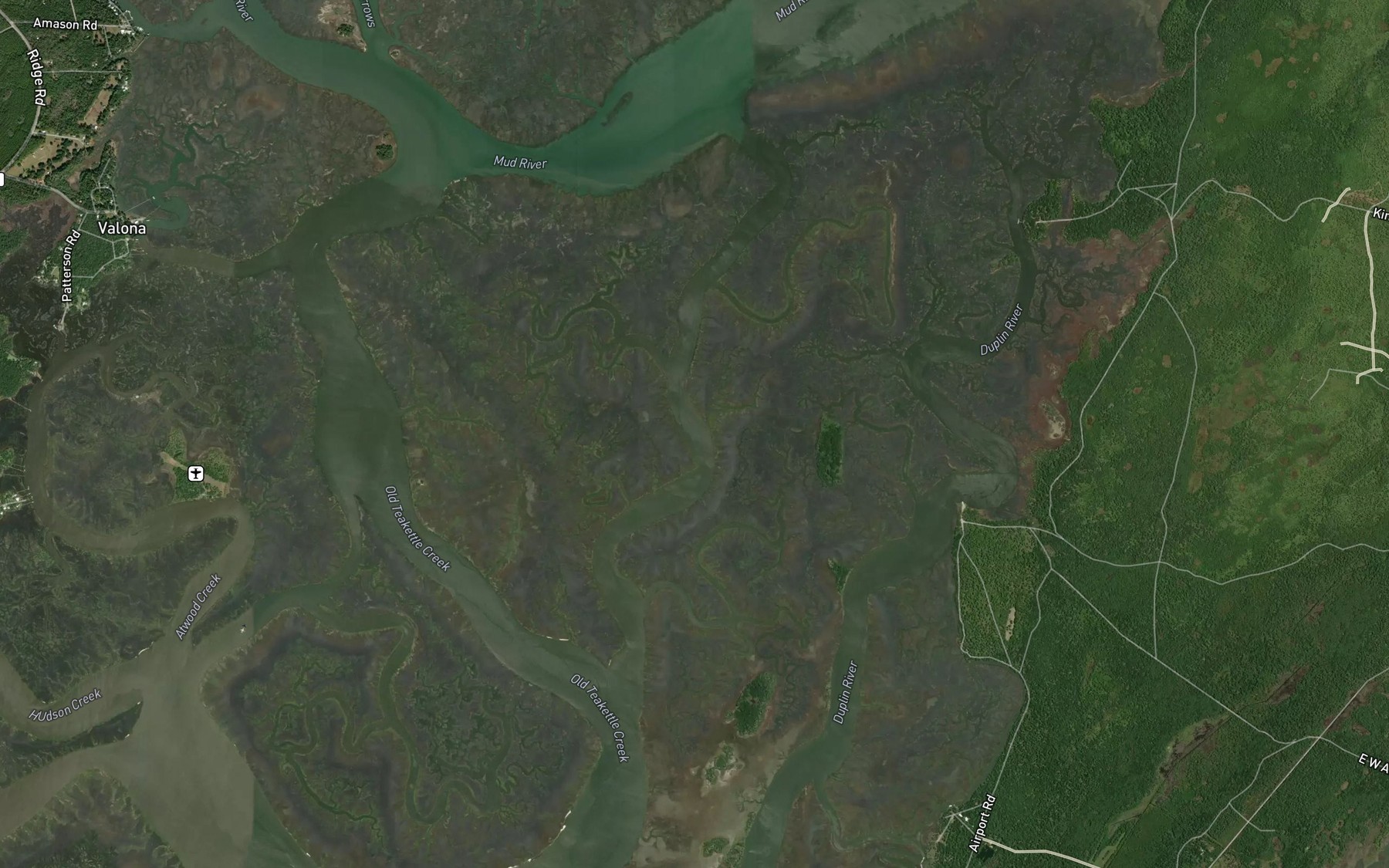 Satellite map of the New Teakettle Creek